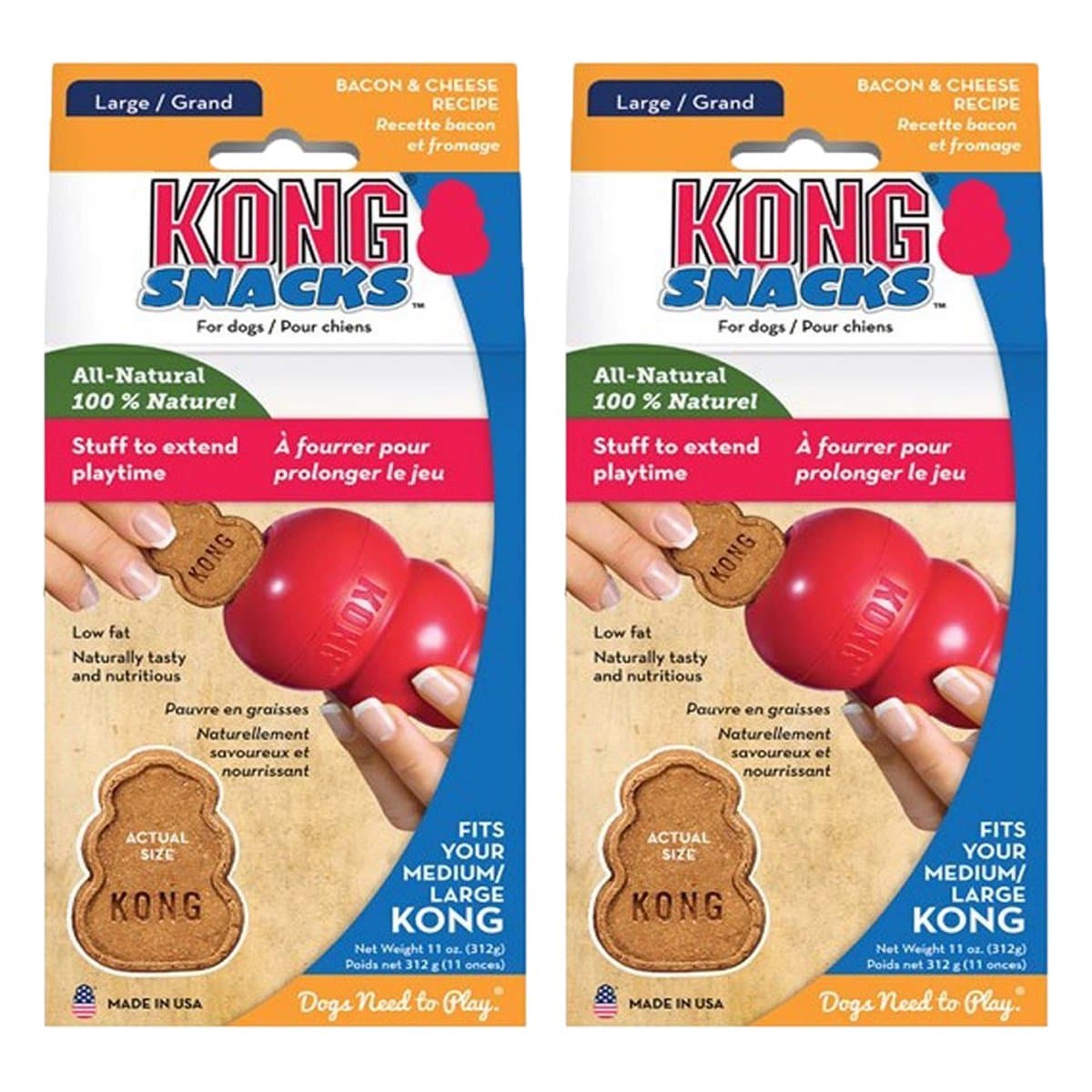 KONGStuff'n Bacon & Cheese Snacks - Large 2 Pack