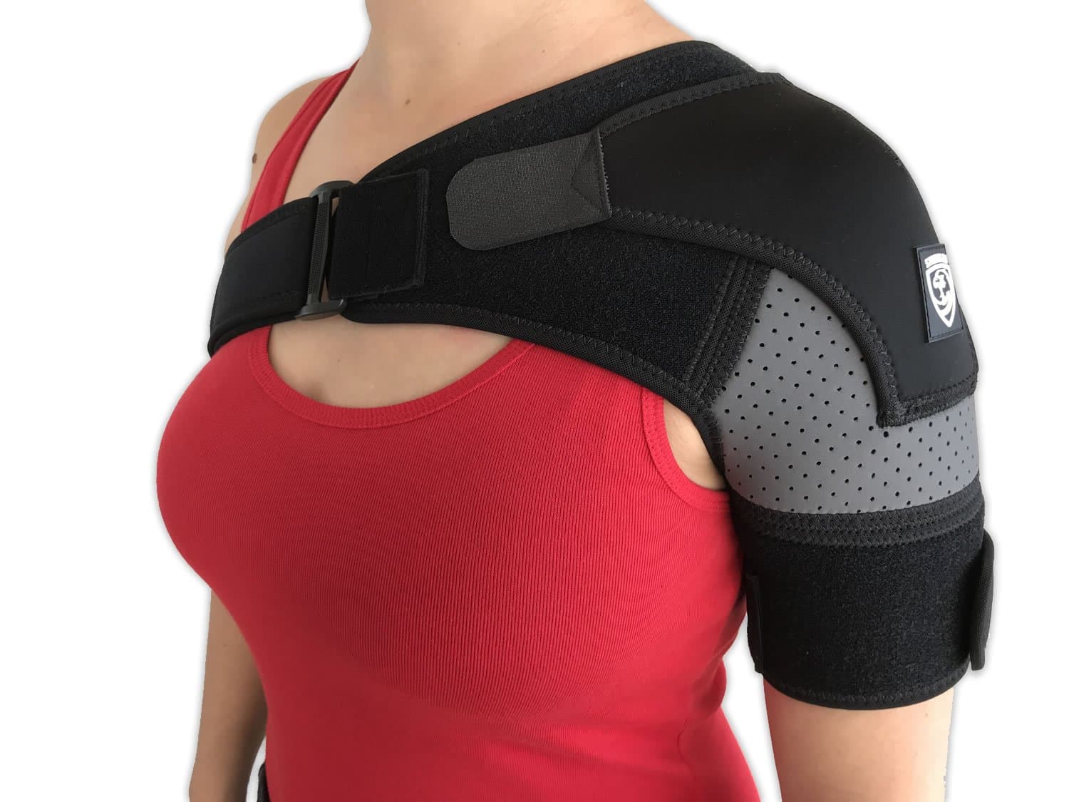 Shoulder Brace Rotator Cuff and Dislocation Adjustable Support for Men and Women (Gray)