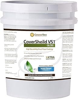 CoverShield VS1 Gloss VCT and Terrazzo Sealer, Fast Drying, Highly Durable, Long Lasting (5 GAL - Prof Grade)