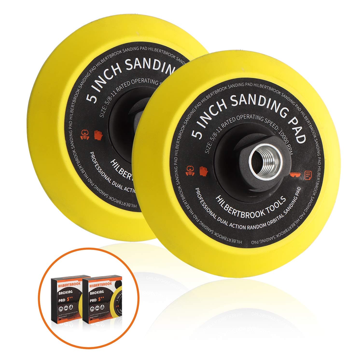 5 Inch Hook and Loop Backing Pad 5 Inch Backing Plate with 5/8-11 Threads Sanding Pad Angle Grinder Accessories Sanding Buffing Polishing,2 Pack