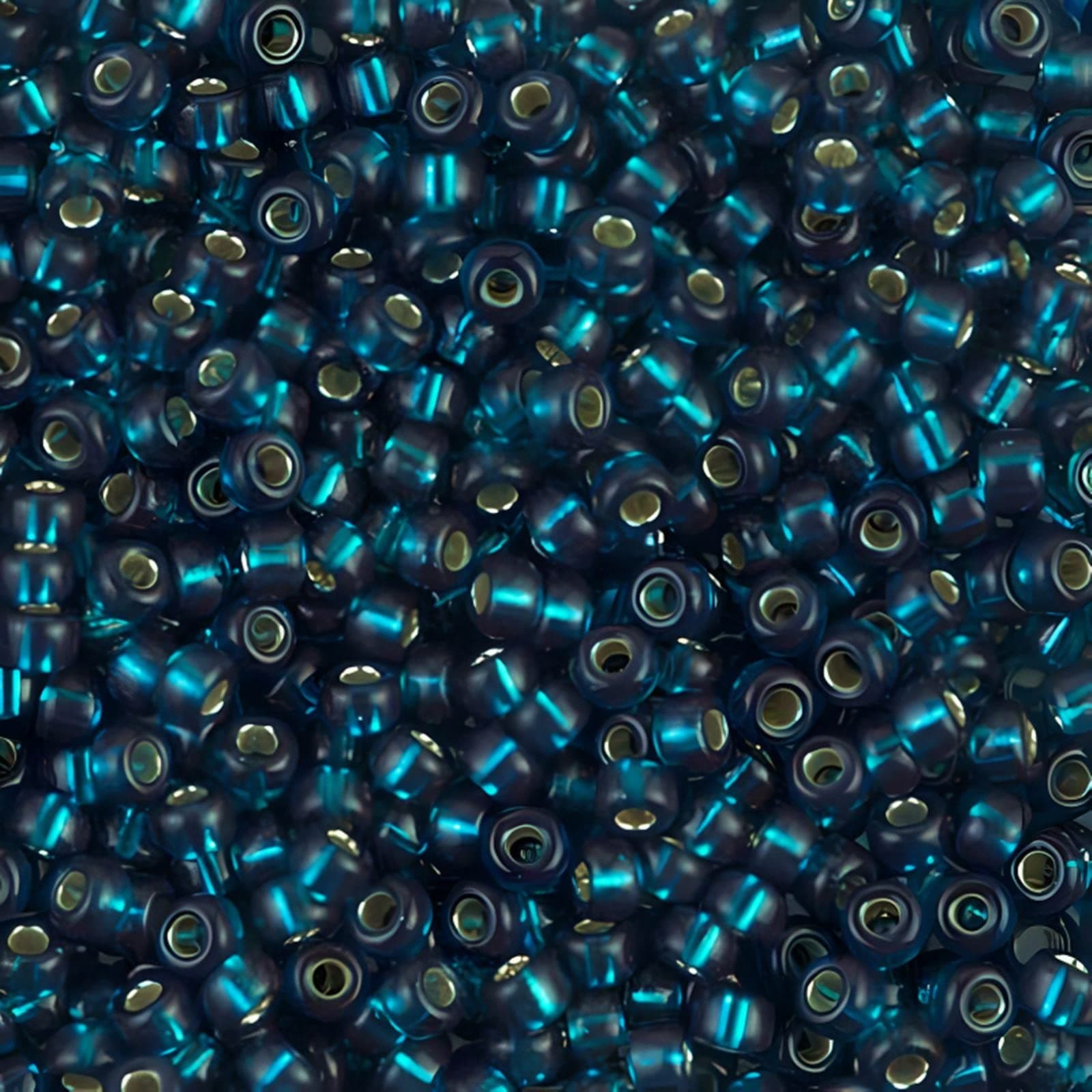 Round Rocailles Seed Bead Size 8/0 Silver Lined Blue Zircon 22 Gram Tube
