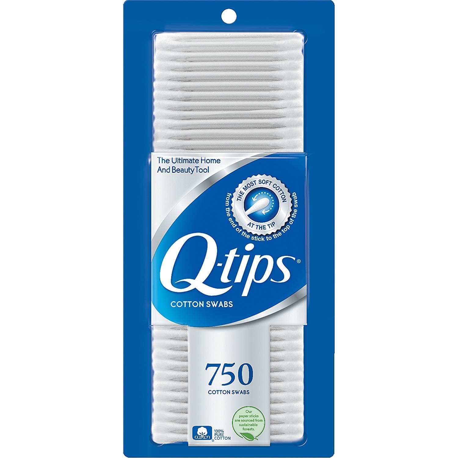 Q, Tips Cotton Swabs, 750 ct., 2 Pack