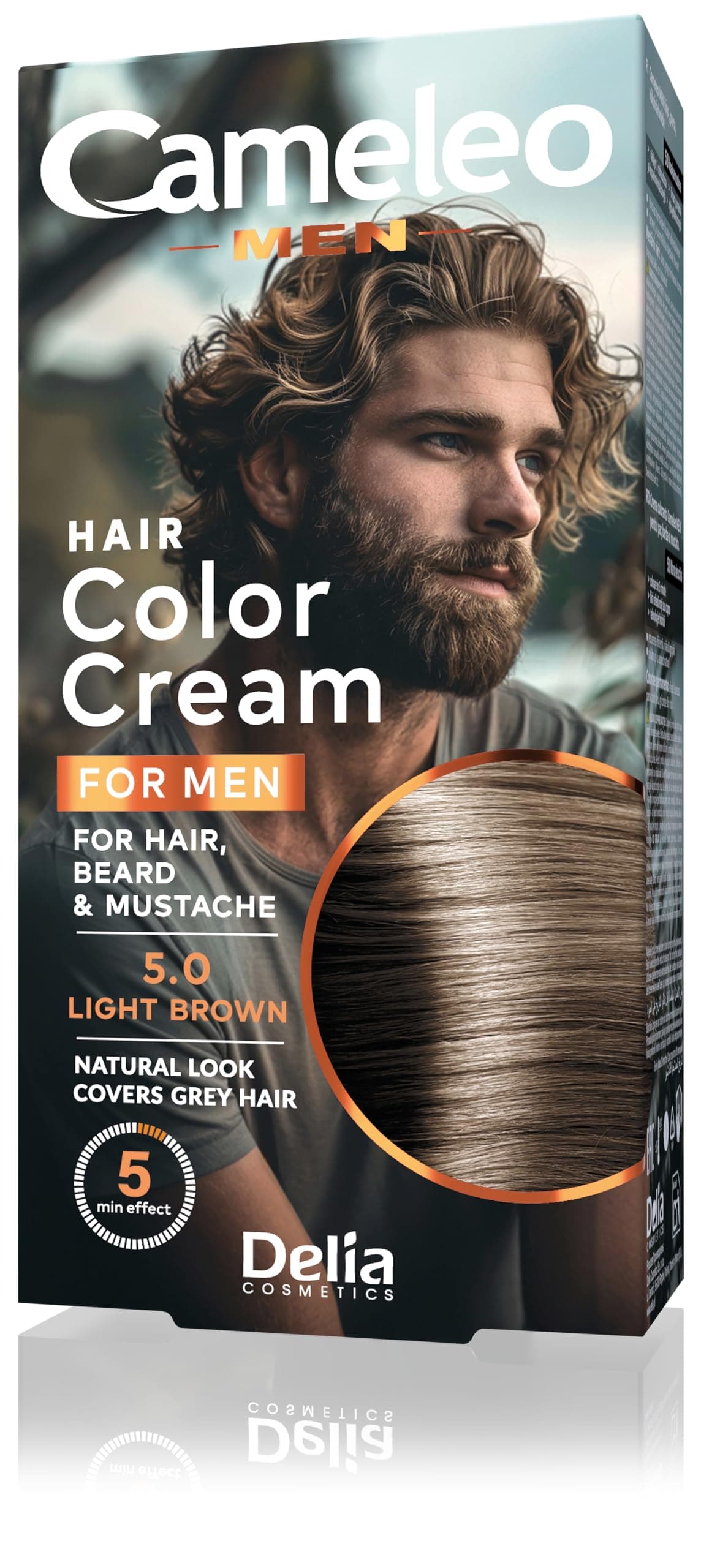Men - Permanent Hair Dye | Light Brown Colour for Hair Beard & Moustache | Natural Colour Effect in 5 Minutes | Cover Grey Hair | Ammonia FREE | 30ml