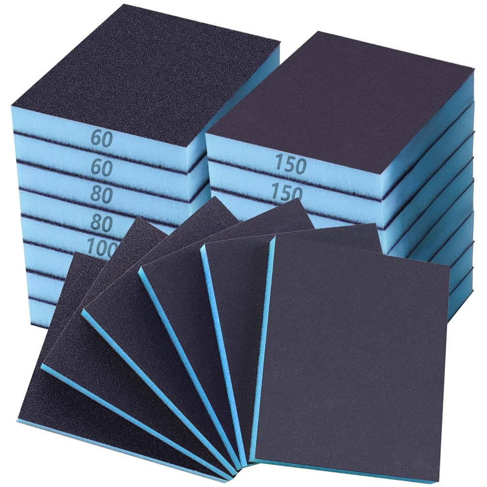 8 Pack Sanding Sponge, 60 150 240 320 Coarse Medium Fine Grits Sanding Block,Wet Dry Sandpaper Block Sandpaper Sponge for Wood Metal FurniturePaint and Drywall