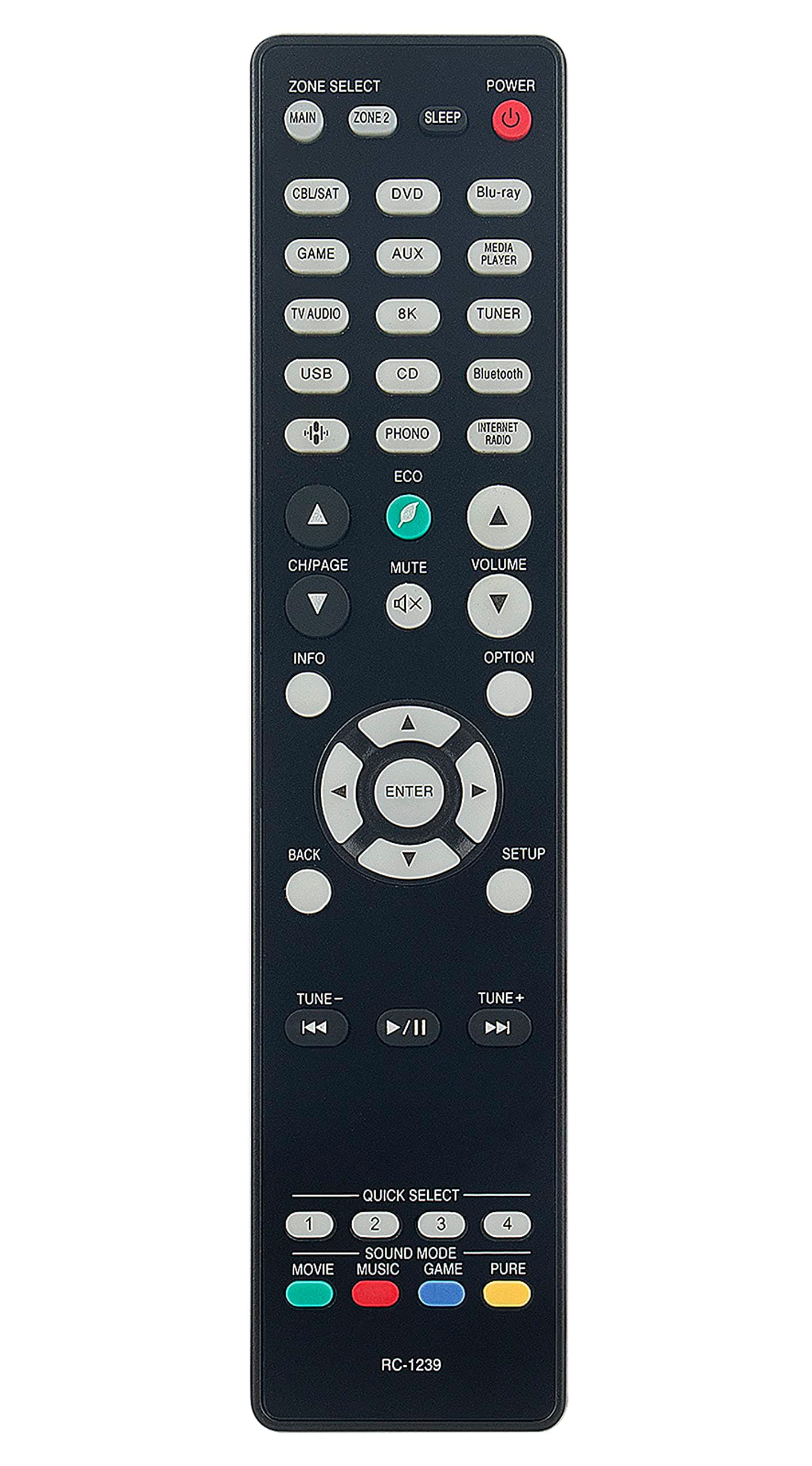 RC-1239 Replace Remote Control Compatible with Denon Integrated AV Receiver AVR-X2700H AVR-X3700H AVR-S960H AVRX2700H AVRX3700H AVRS960H Audio/Video Receiver