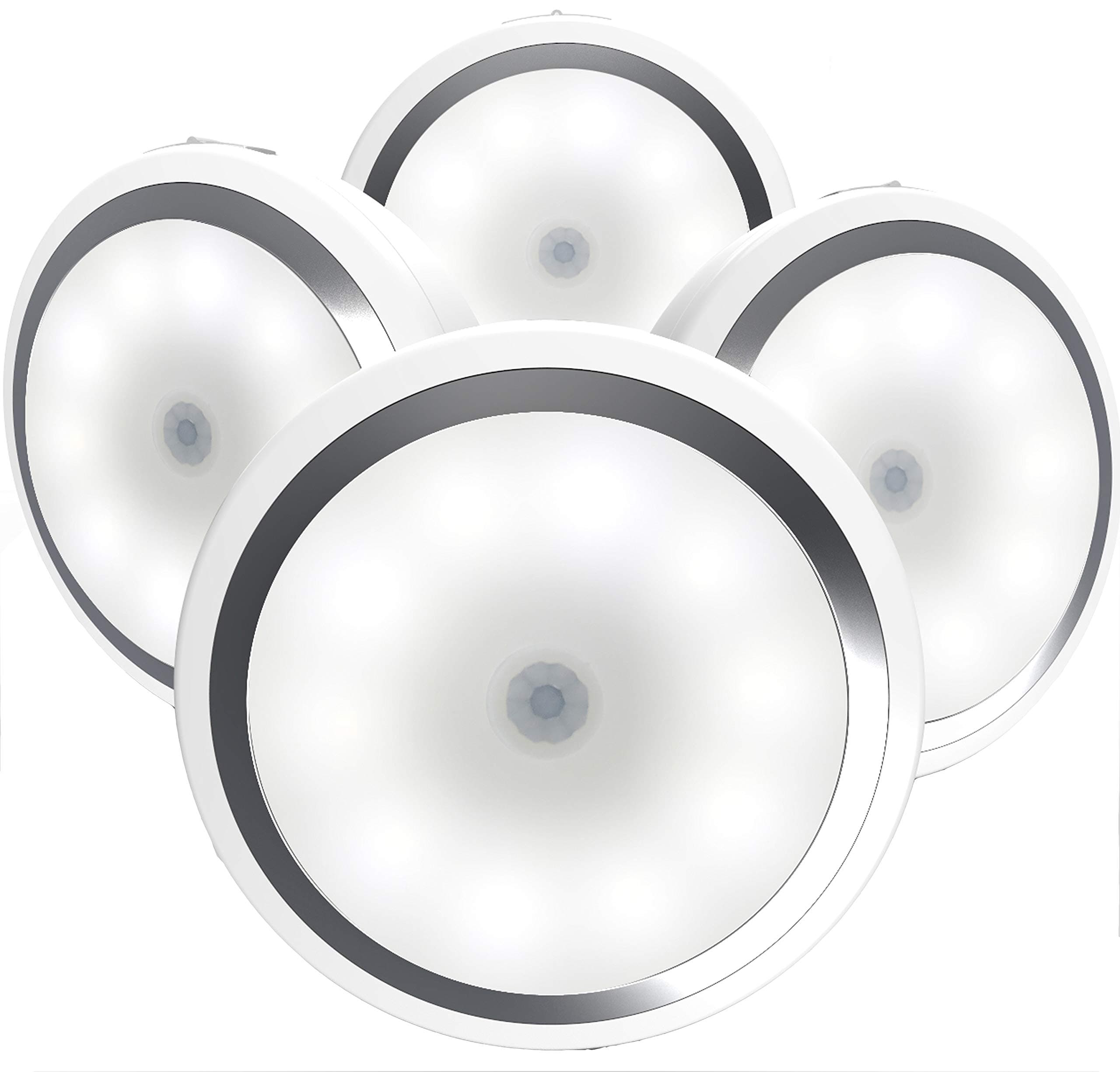Magictec Motion Sensor Light, Cordless Battery-Powered LED Night Light, Stick-Anywhere Closet Lights Stair Lights, Safe Lights for Hallway, Bathroom, Bedroom, Kitchen, Batteries are Included, 4 Pack