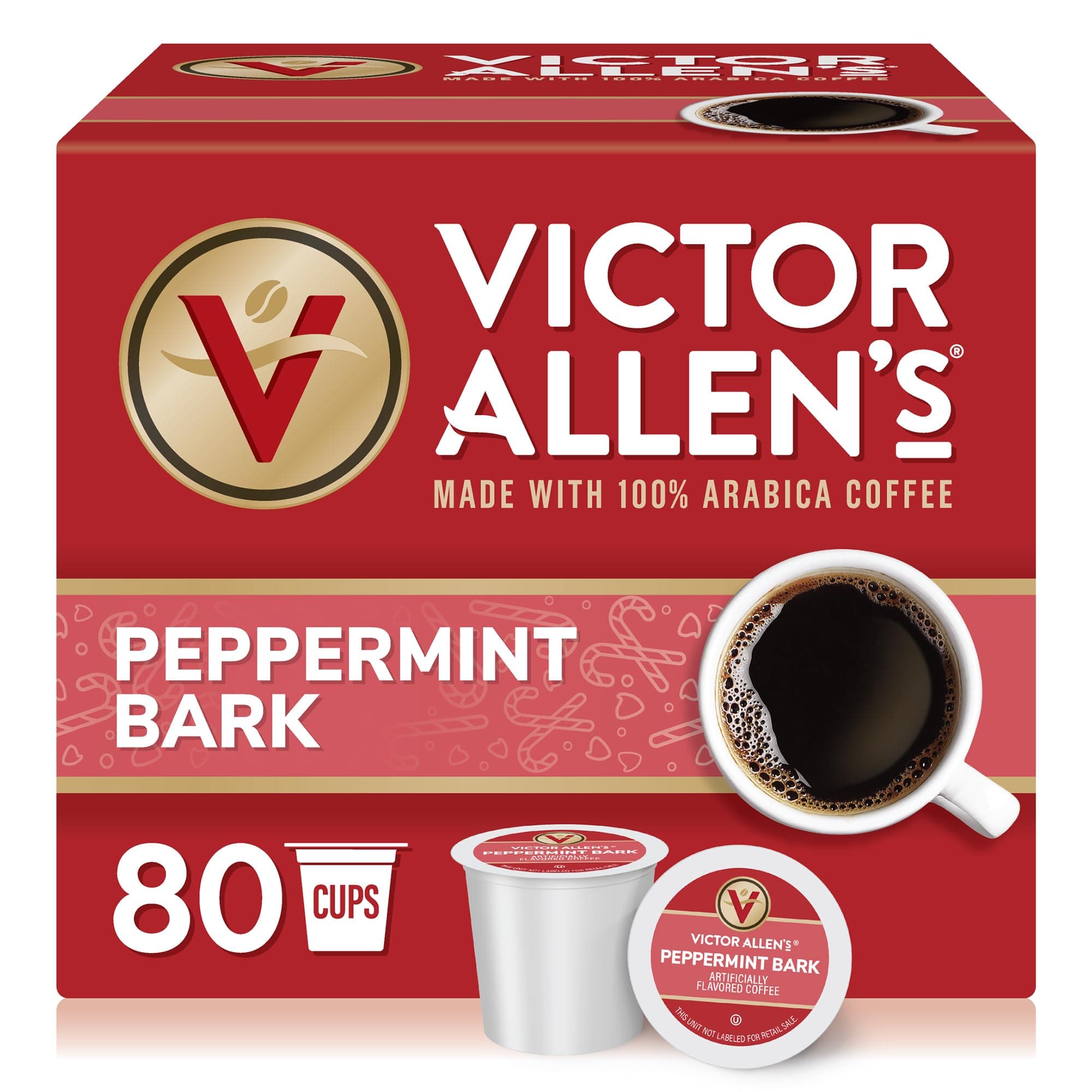 Peppermint Bark Flavored, Medium Roast, 80 Count, Single Serve Coffee Pods for Keurig K-Cup Brewers