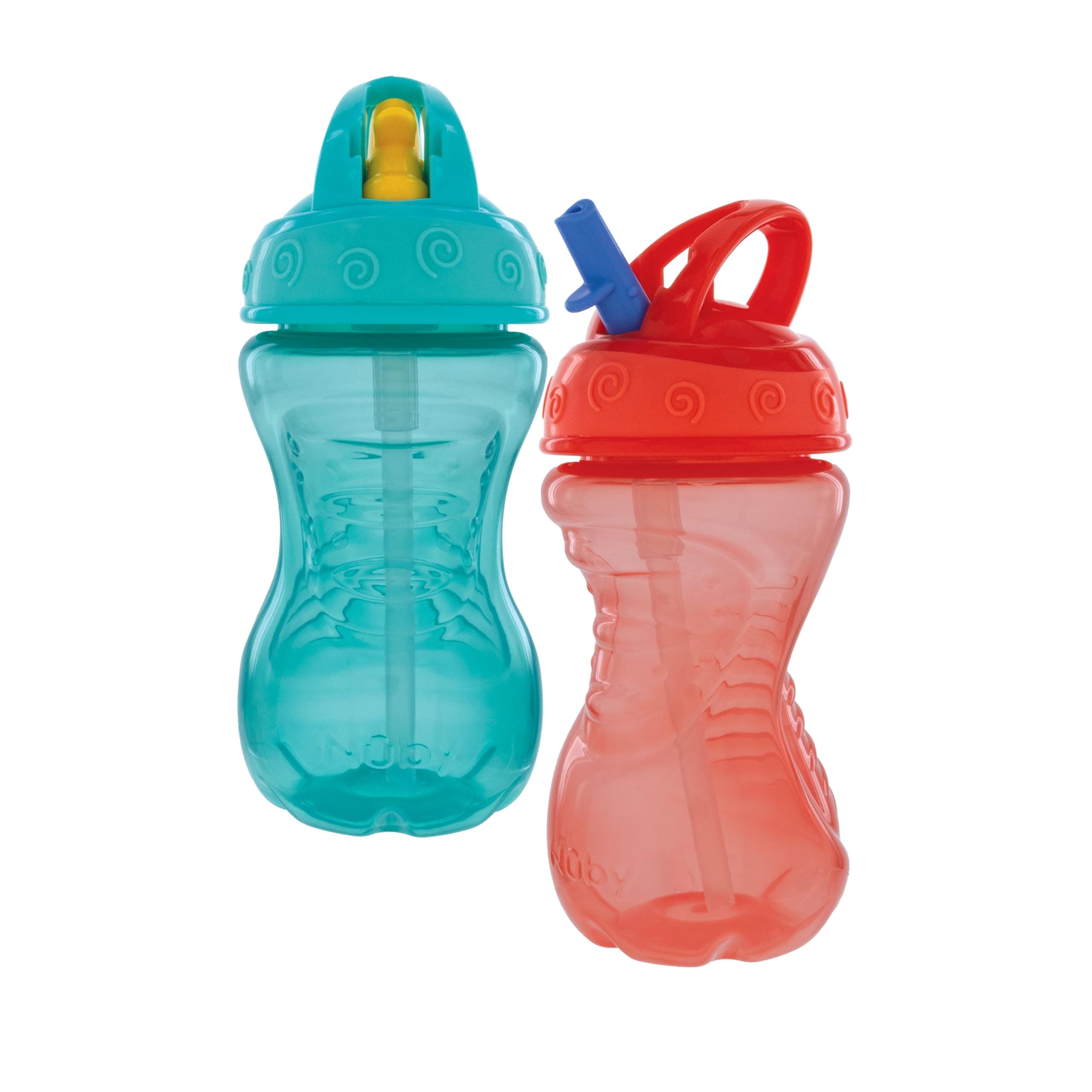2-Pack Flip-It Easy Grip Cups with Easy-Flo Straw, 10 Ounce, Colors May Vary