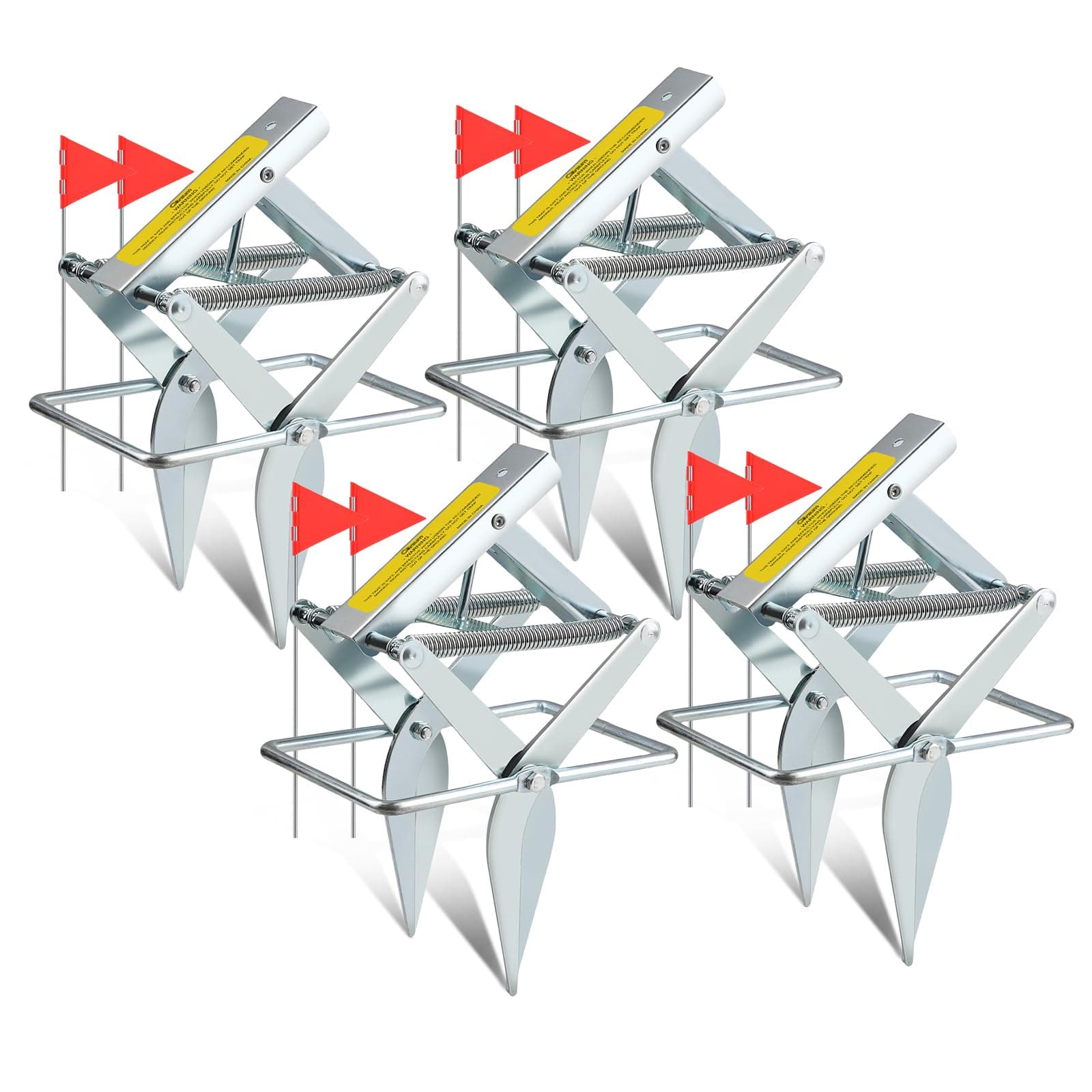 Garsum Plunger Mole Trap Gopher Trap Reusable Quick and Clean Kill (4 Mole Traps)