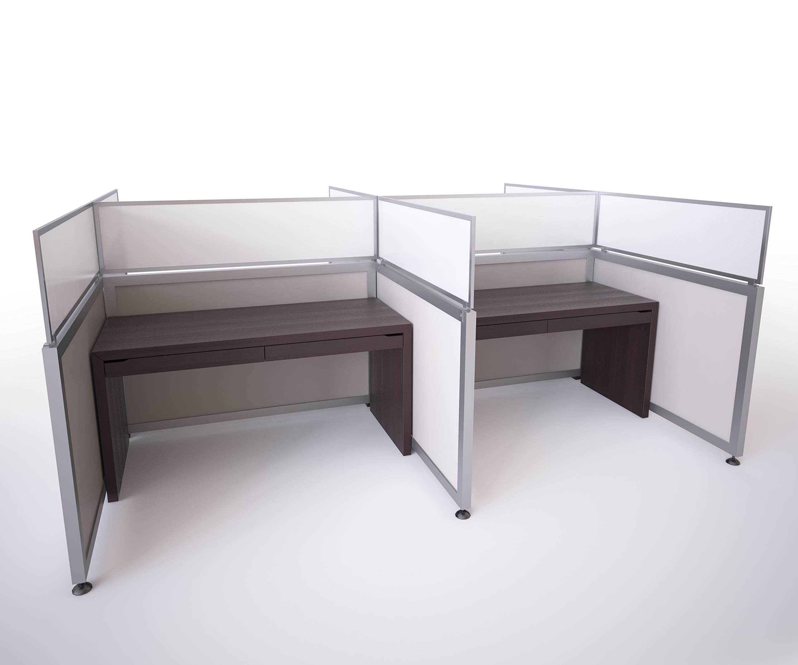 Obex Screen & Office Panel Extender Polycarbonate Desk Privacy Panel & Divider for Office Cubicle, 24" X 60", White
