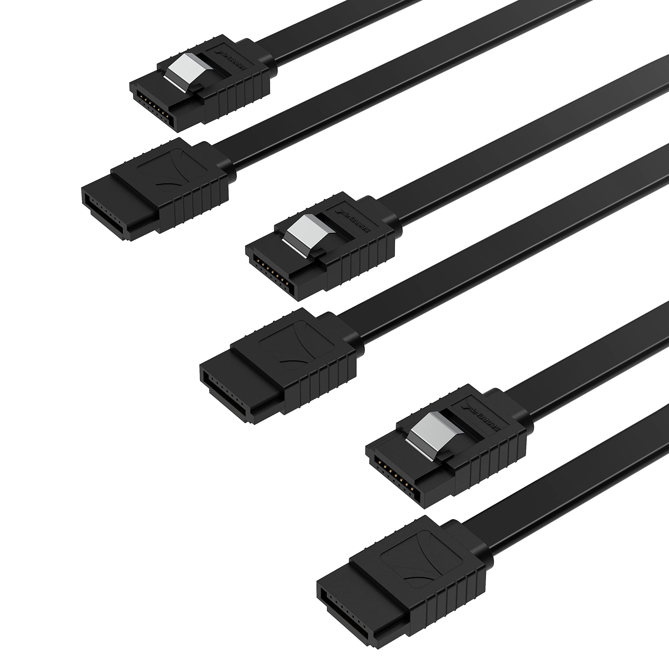 SABRENT SATA III Cable 6Gbps 50cm (3 Pack) – Locking Latch SATA Cable for SSD HDD PC Desktop Motherboard (CB-SFK3)