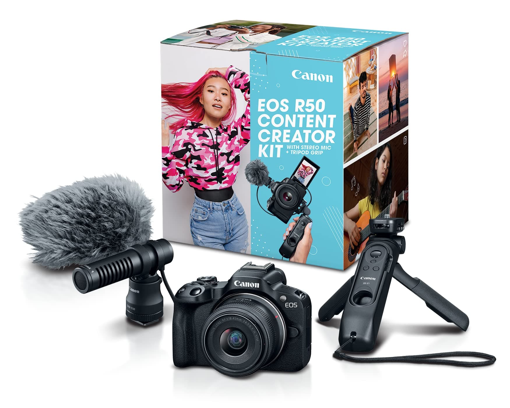 EOS R50 Mirrorless Camera Content Creator Kit, Black
