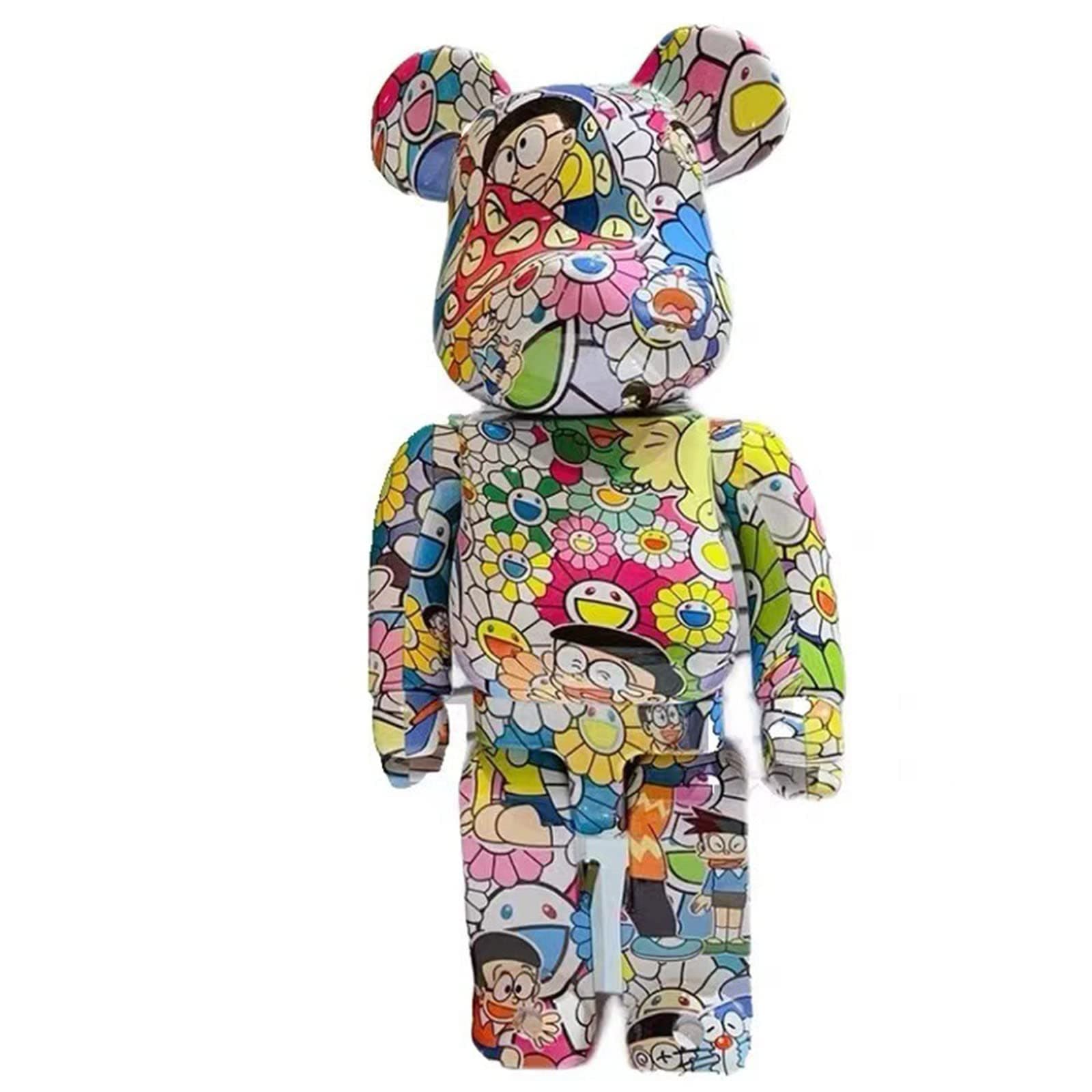 HZIH Bearbricks 400% Violent Bear Building Blocks Bear Doraemon Figurine Model Handmade Collectible Toy Gift Fashion Ornament Sculpture Statue 28CM (11in) A