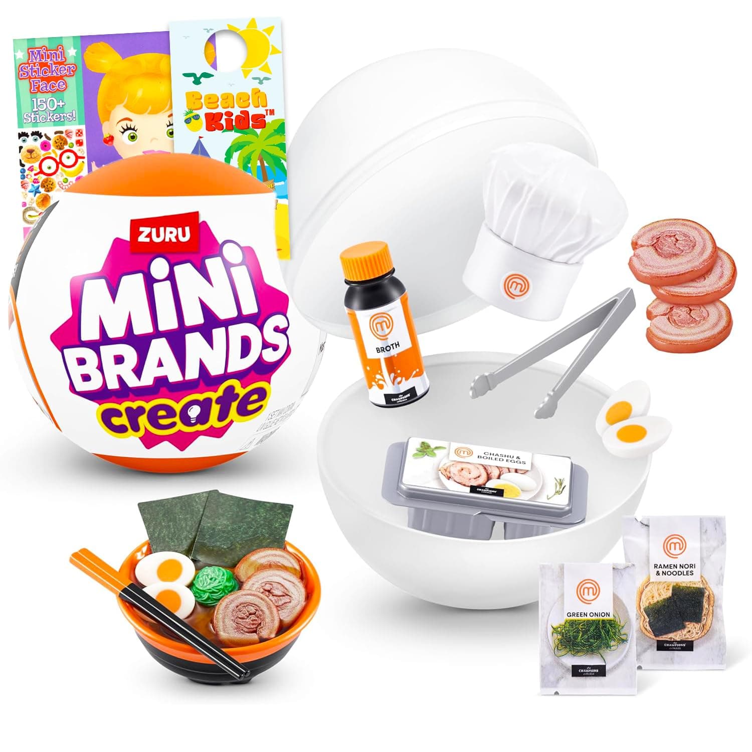 Zuru Mini Brands Master Chef Set - Mini Brands Master Chef Series 1 Mystery Ball Bundle with Stickers, More | Mini Master Chef Series
