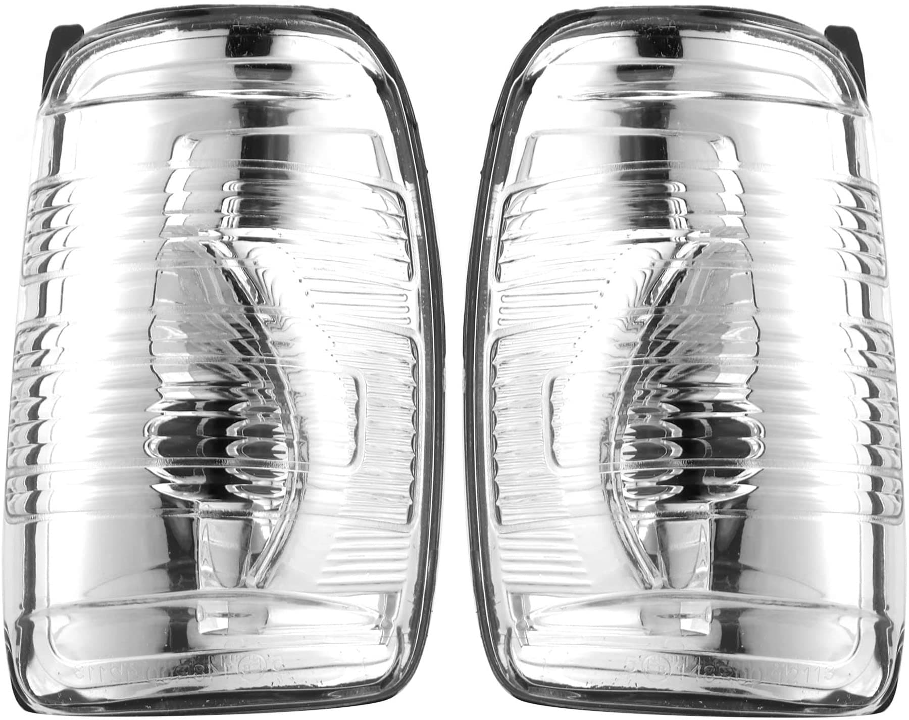 – Wing Mirror Indicator Lamp Lens Set Clear Left and Right Pair For Ford Transit Mk8 2014-2019 BK3113B382AB BK3113B381AB 1847387 1847389