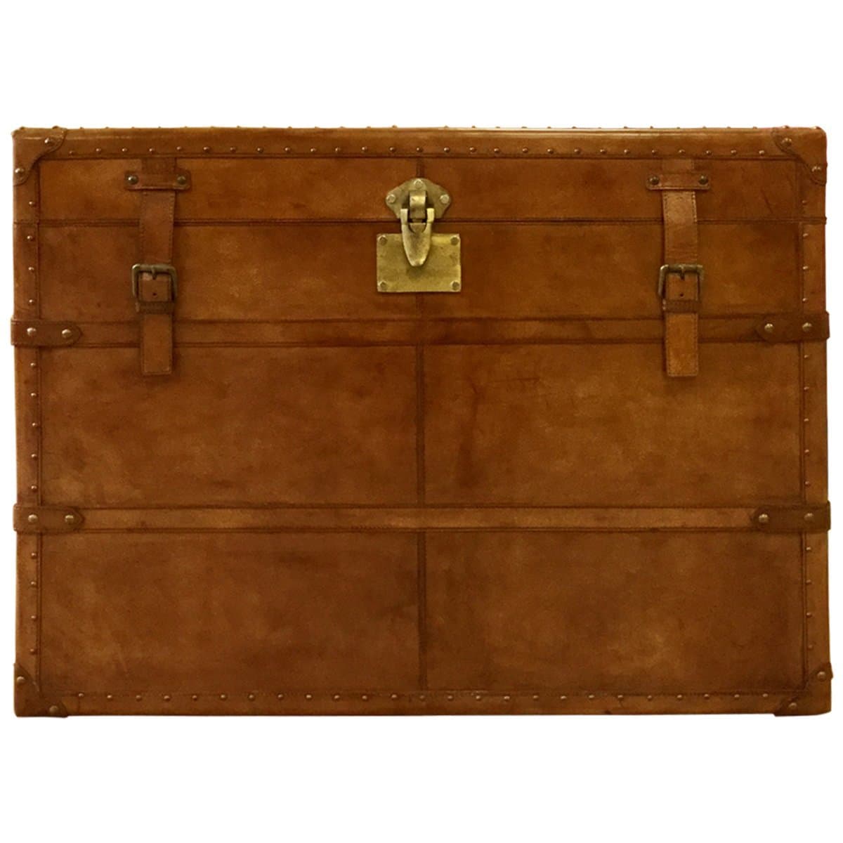 Leather Rectangular Side Trunk for Storage