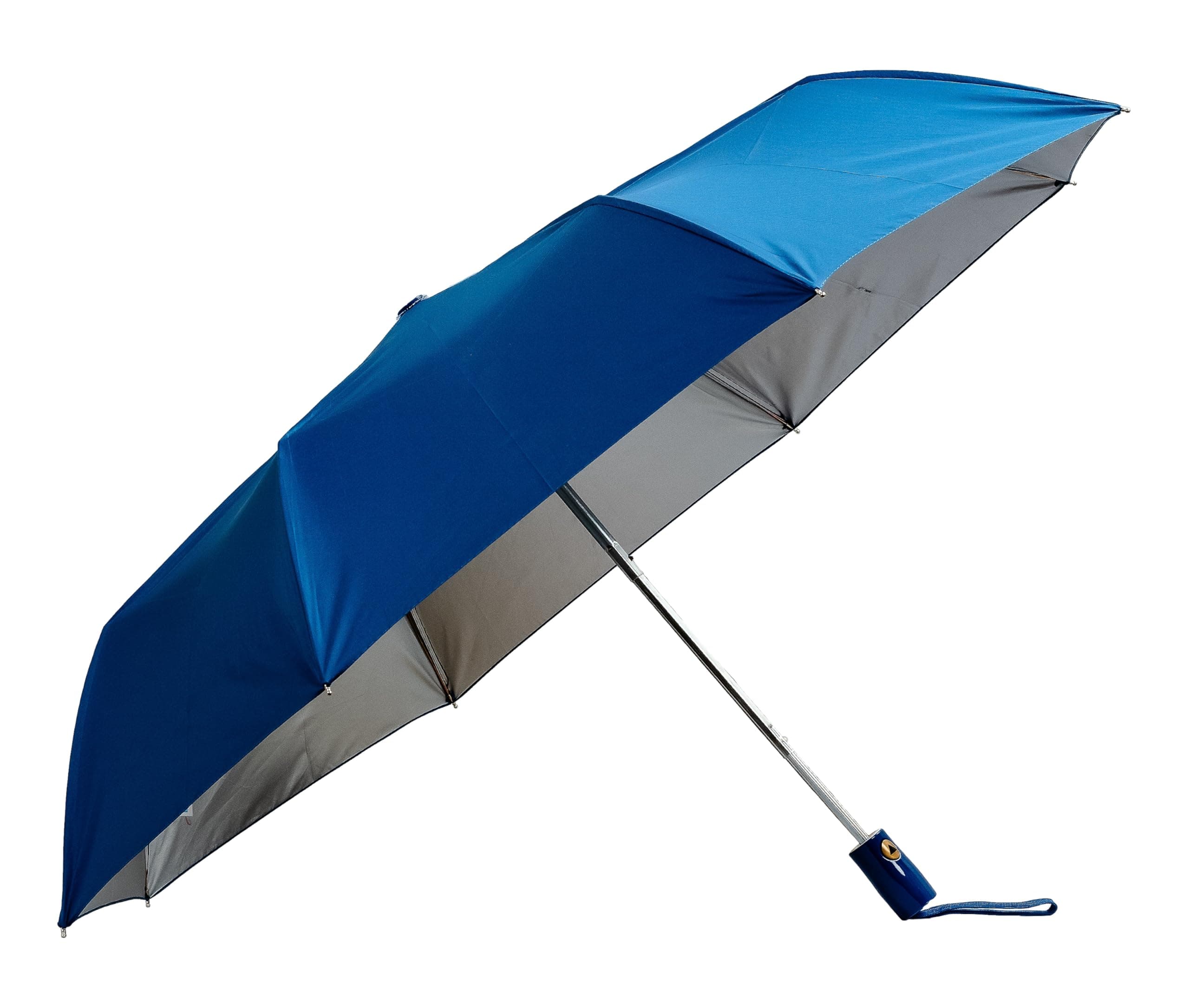 SunEco 3 Fold Automatic Open Umbrella with Silver Coating (Navy Blue)