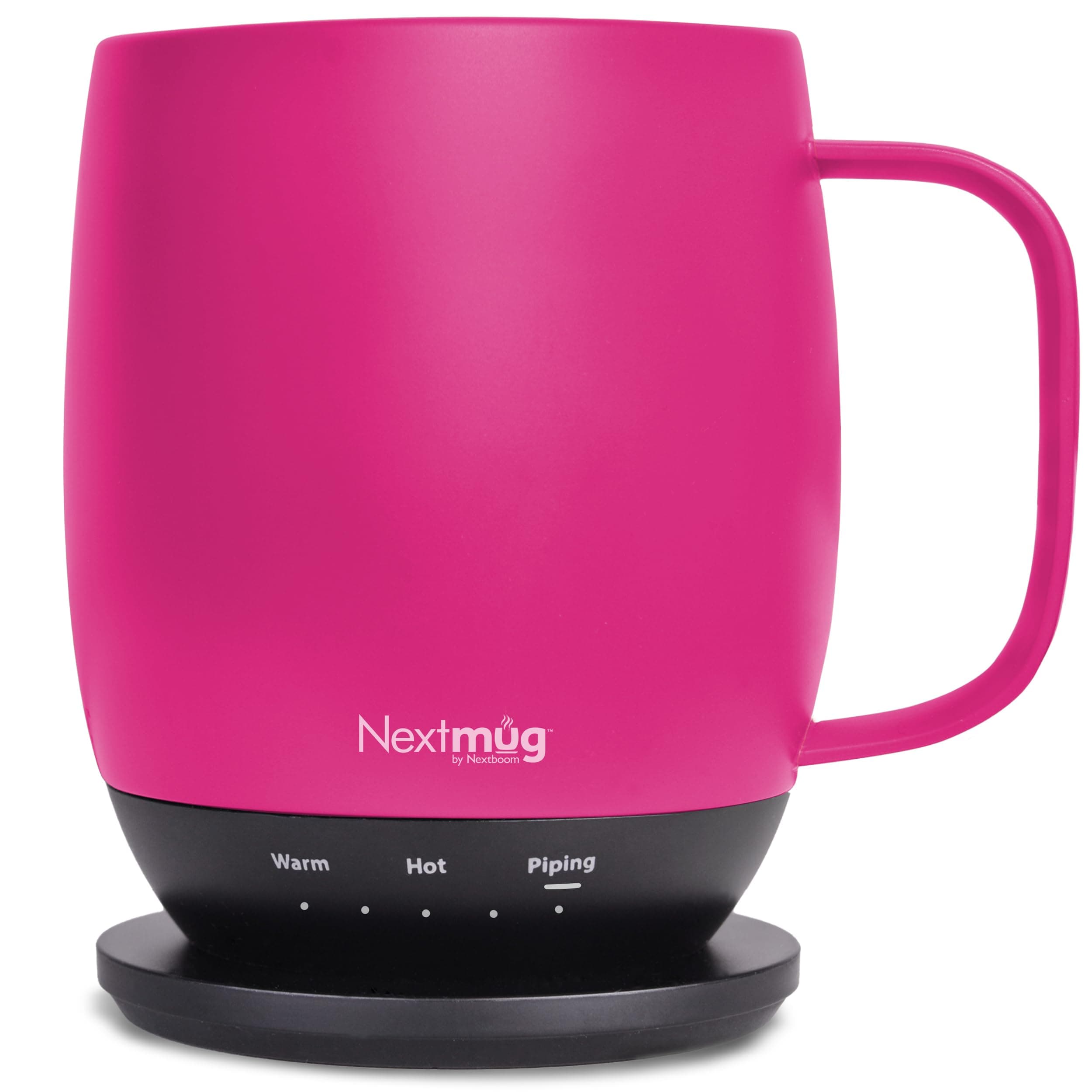 Nextmug - Temperature-Controlled, Self-Heating Coffee Mug (415 mL.) (True Pink)