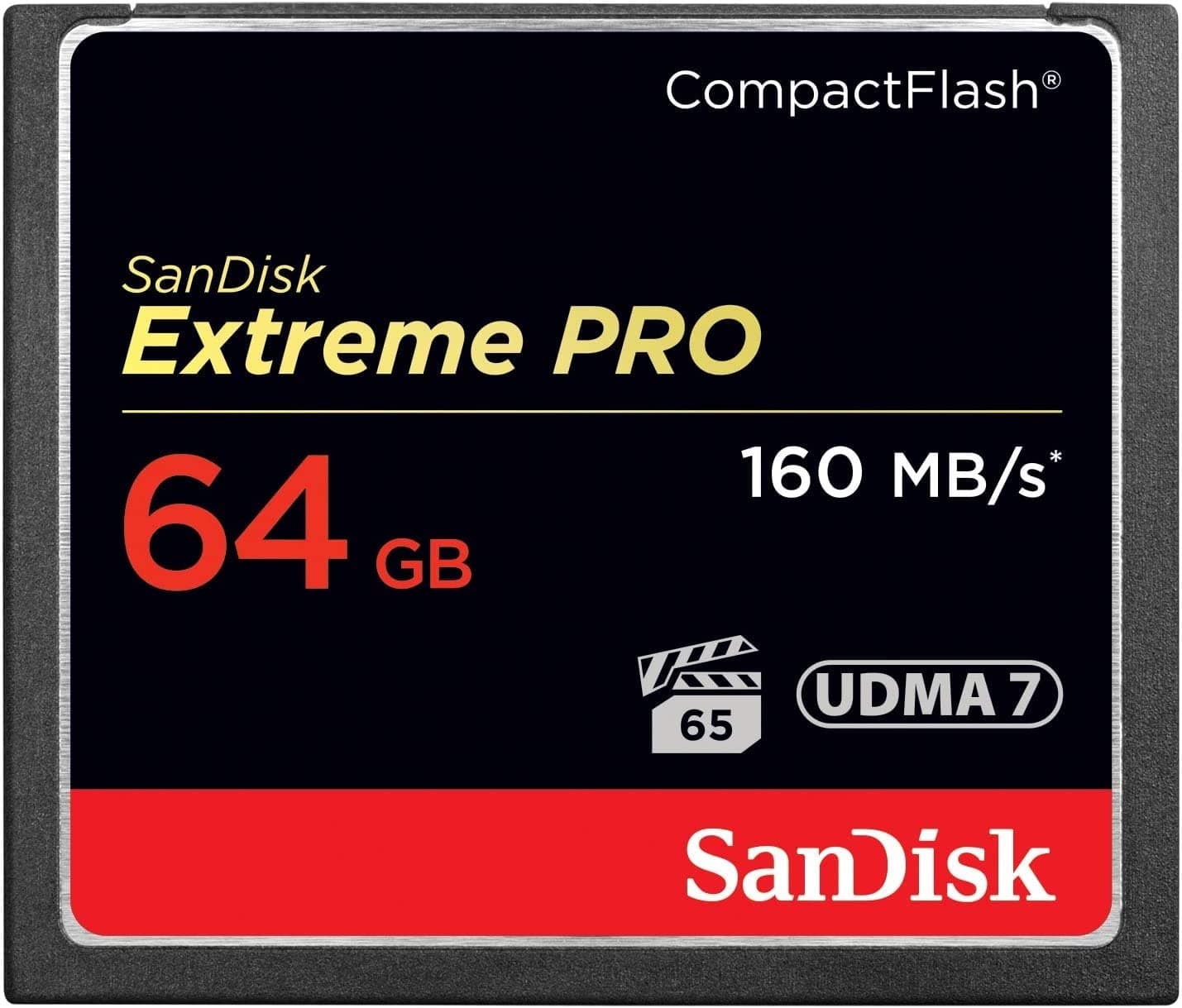 Extreme Pro 64 GB 160 MB/s CompactFlash Memory Card - Black/Gold/Red