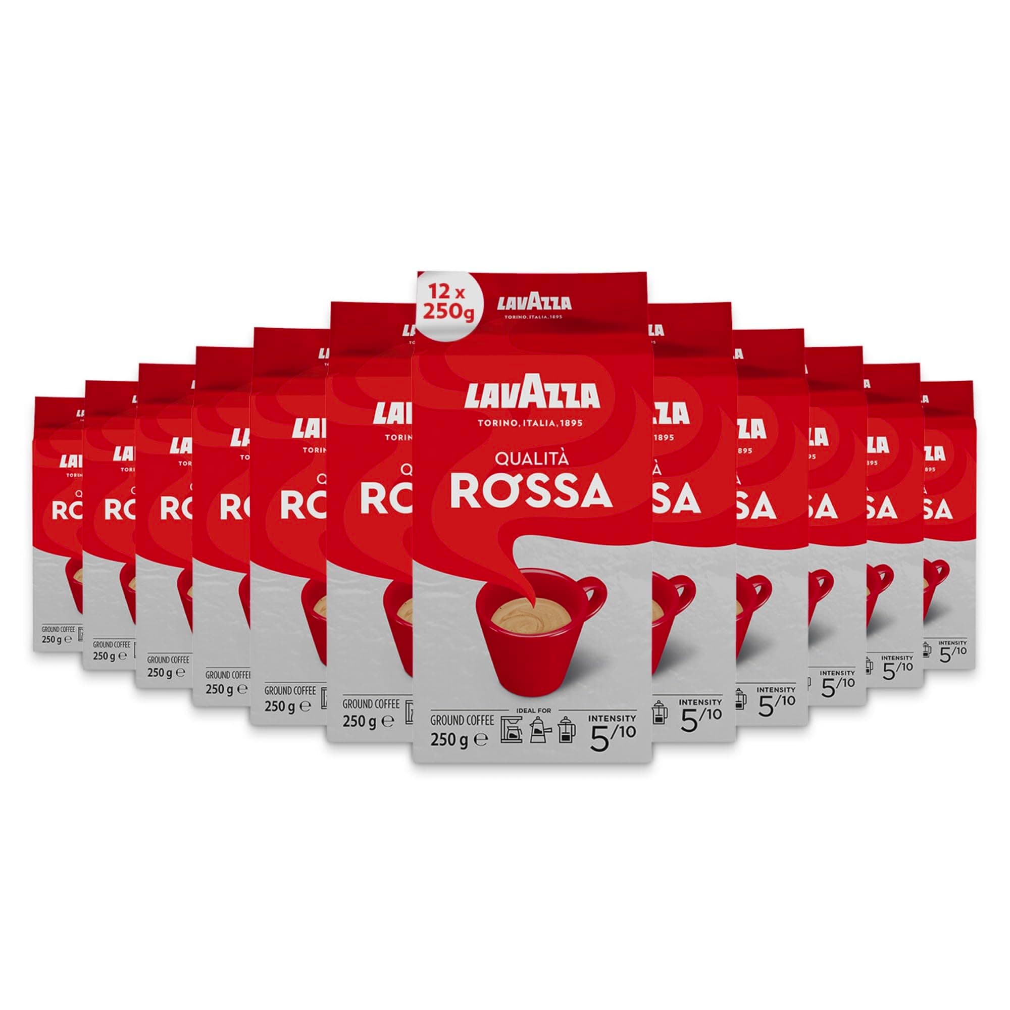 Qualità Rossa, Ground Coffee, 12 Packs of 250 g