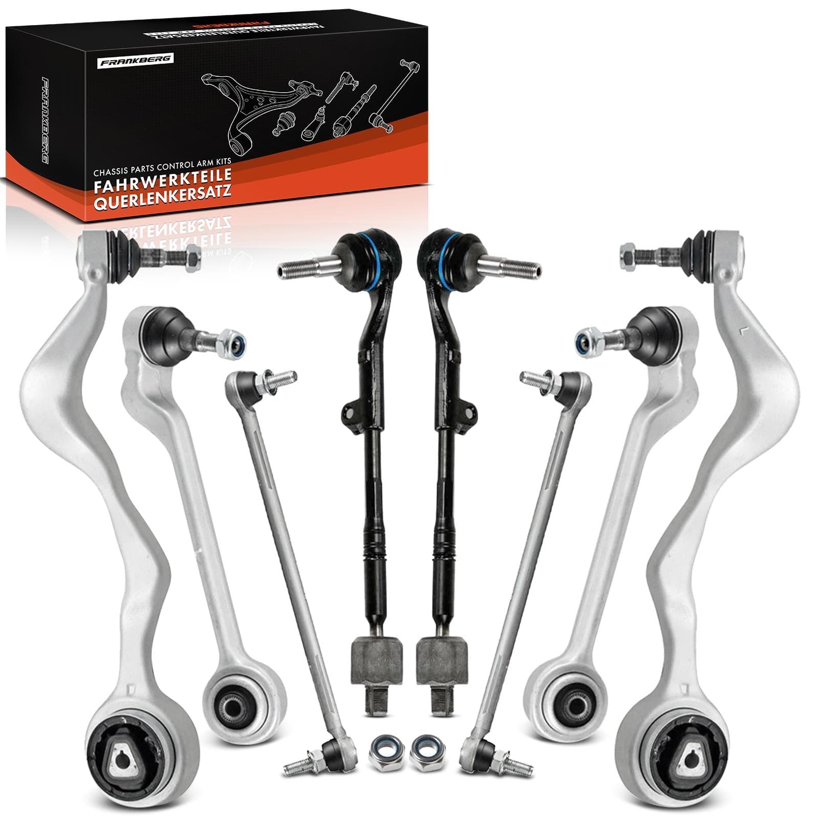 Frankberg 8x Suspension Wishbone Control Arm Kit Front Lower Compatible with 1 Series E81 116-130 2006-2011 3 Series E90 316-335 2004-2011 Replace# 31126770849 31126770850