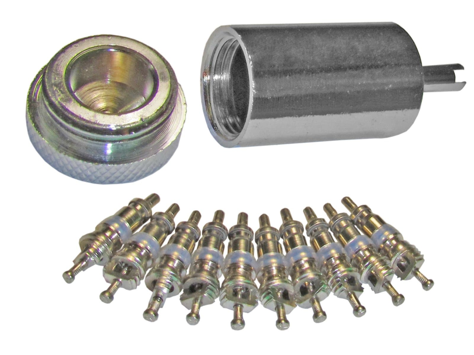 Access Valve Core Remover Installer + 10 Replacement Cores for AC & Refrigeration