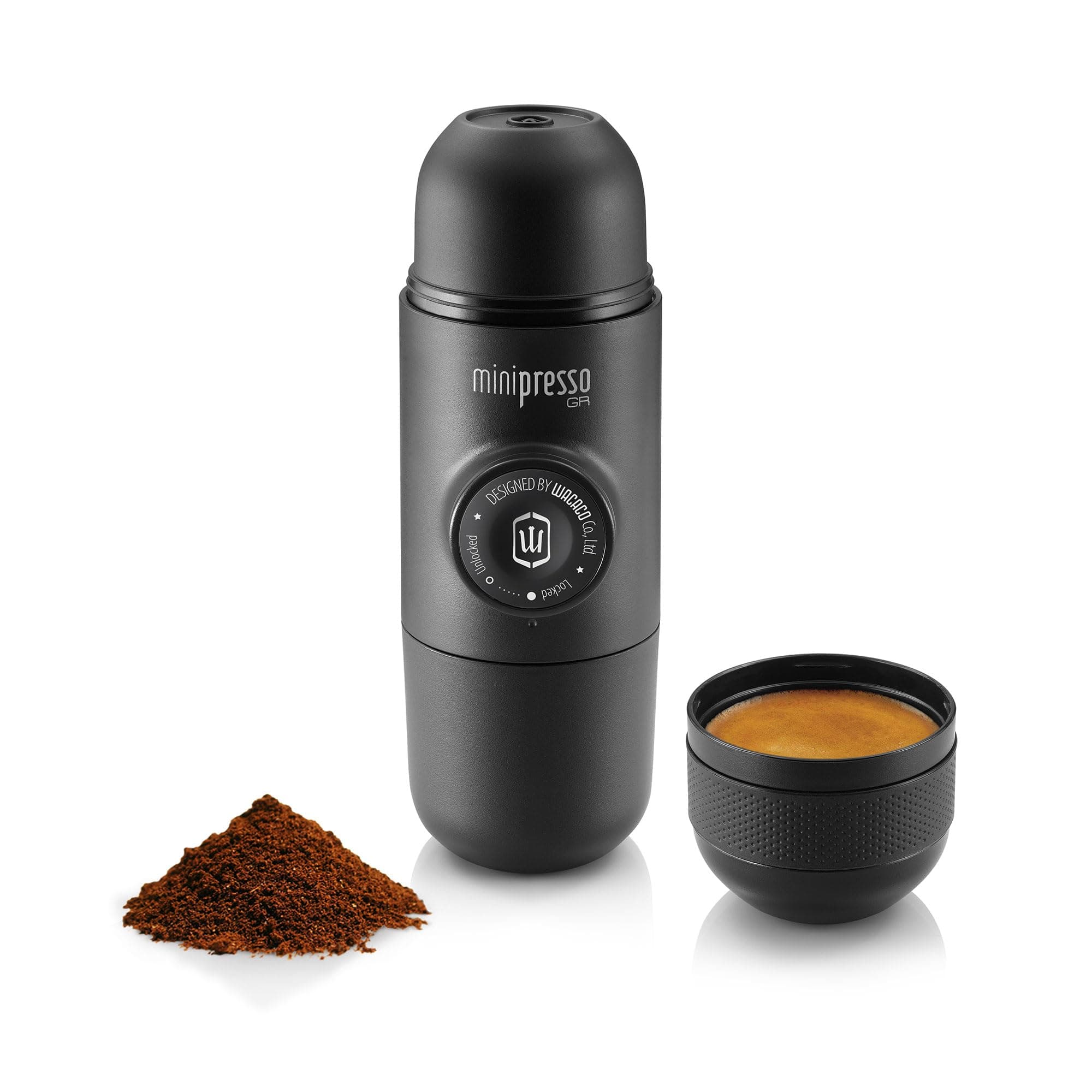 WACACO Minipresso GR, Portable Espresso Machine, Travel Coffee Maker, Manual Piston Action Operation
