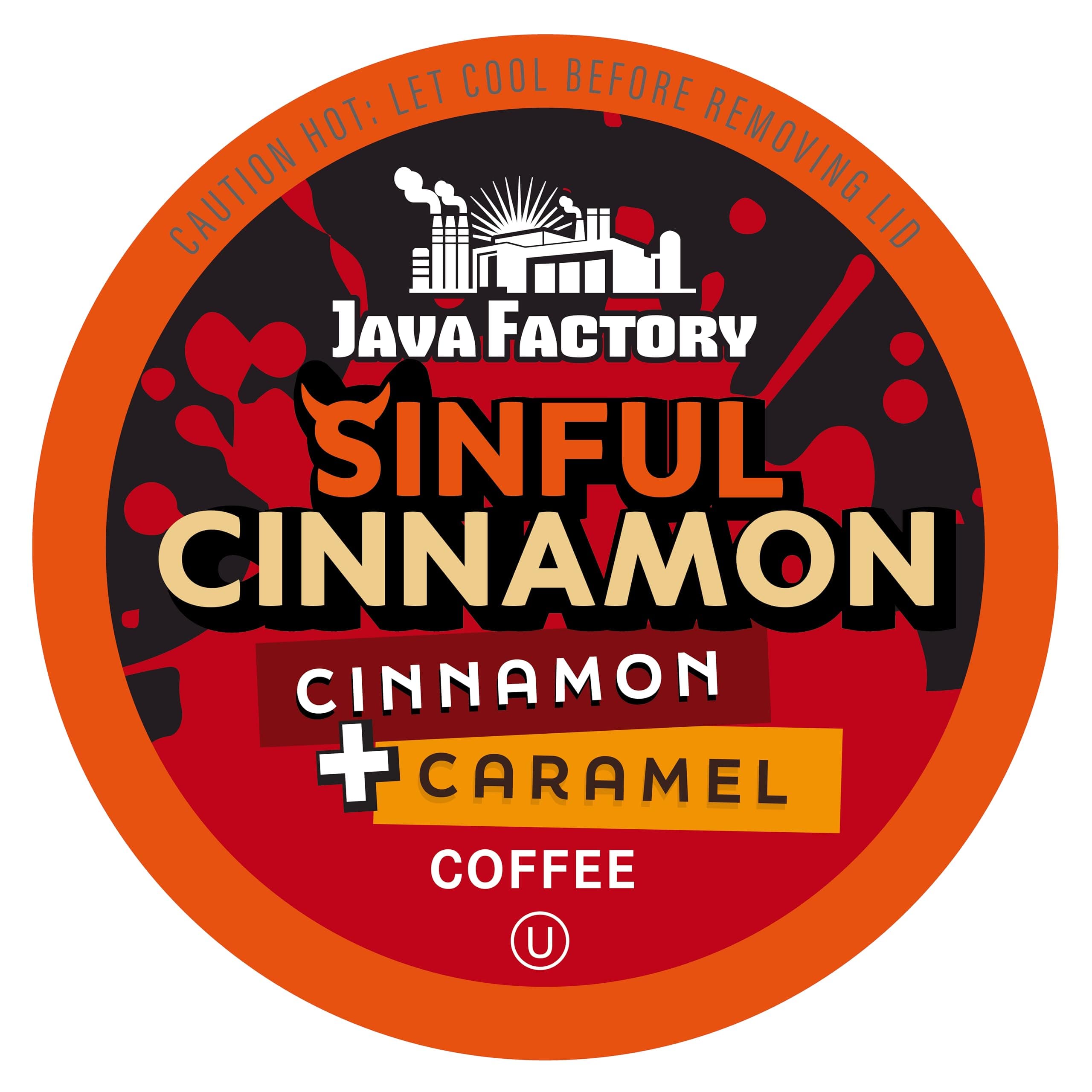 Coffee Pods Cinnamon Flavored Coffee Compatible with K Cup Brewers Including 2.0, Sinful Cinnamon, 40 Count