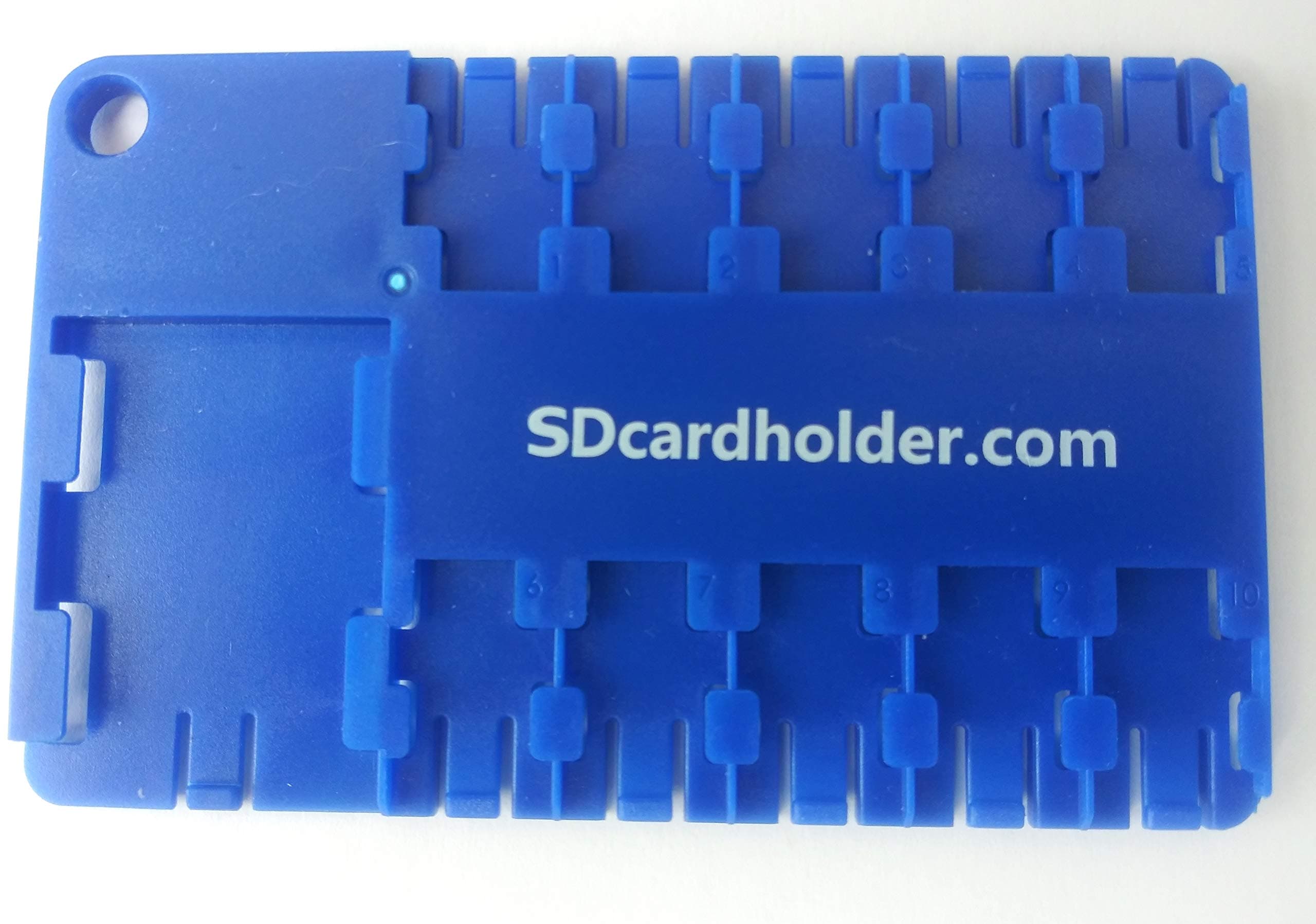 Micro SD Card Holder Case Blue Holds 10 Micro SD Memory Cards and 1 Adapter. US Shipper!
