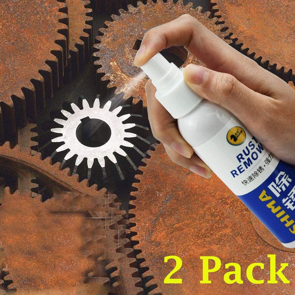 SUGLORY Multi-Purpose Rust Remover Rust Inhibitor, 2 Pack Non-Toxic Rust Dissolver,Rust Stain Remover Agent for Metal Surface Chrome Paint Car Maintenance Household Cleaning 120 ml (2 Pack)