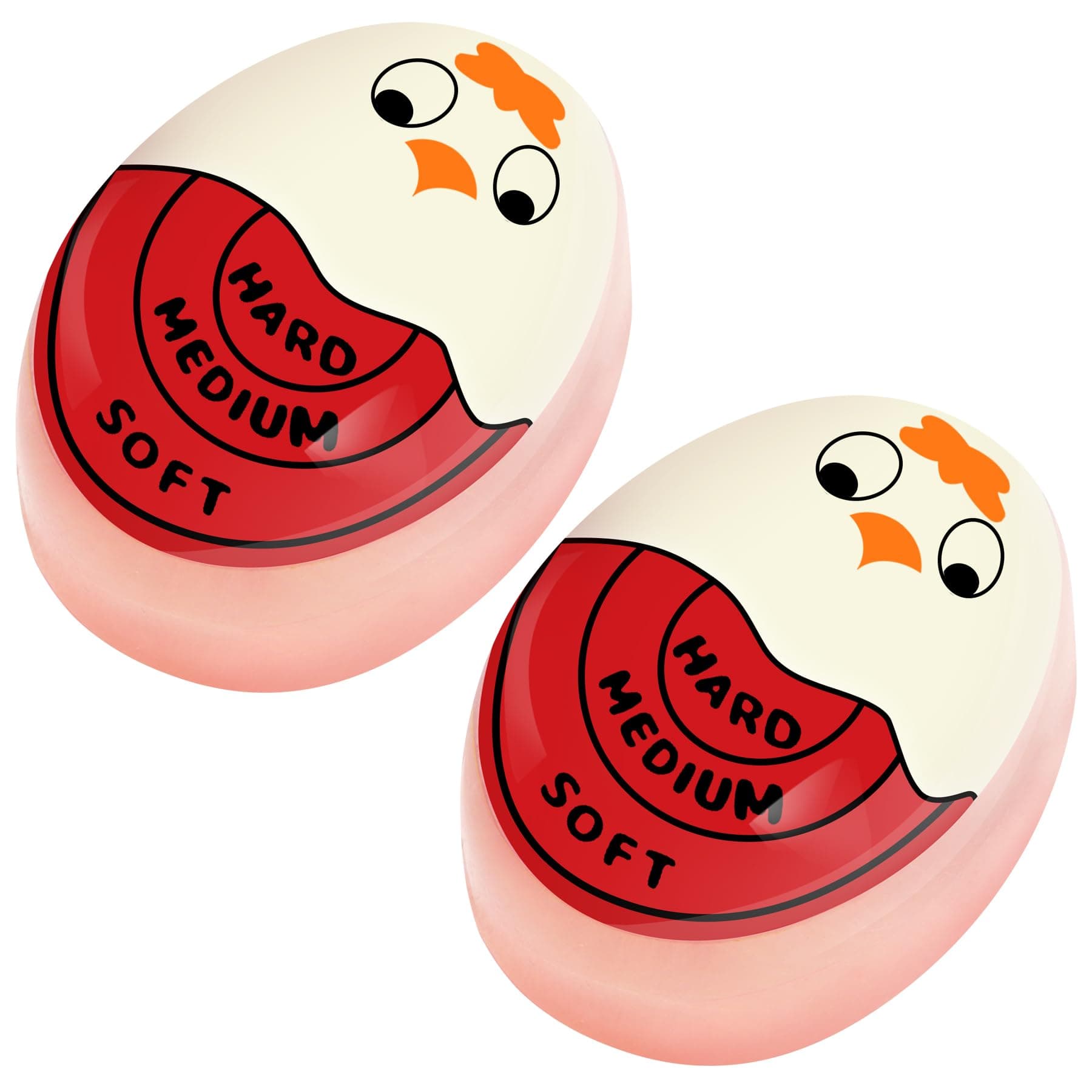 Egg Timer for Hard Boiled Eggs Soft Boiled Color Changing Indicator Tells When Eggs are Ready, Red 2pcs