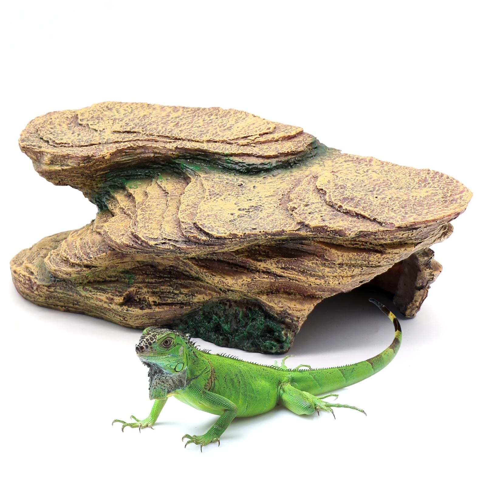 relaqcc Turtle Basking Platform Shale Scape Step Ledge, Reptile Cave Hideout Turtle Tank Accessories Decorations, Great for Reptiles, Amphibians, Leopard Gecko, Bearded Dragons, Lizard, Frogs
