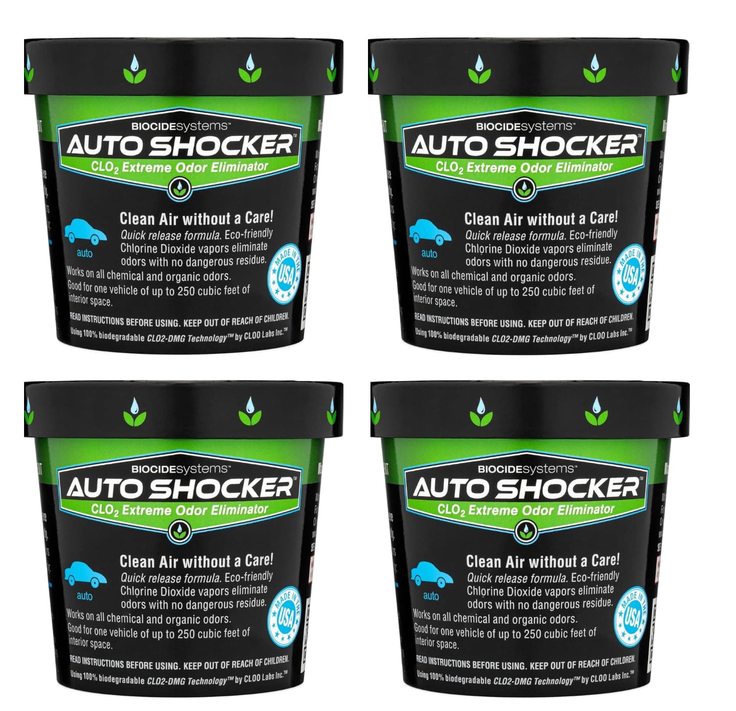 Biocide Systems 3213-4PK Auto Shocker Interior Odor Eliminator - 4 Pack