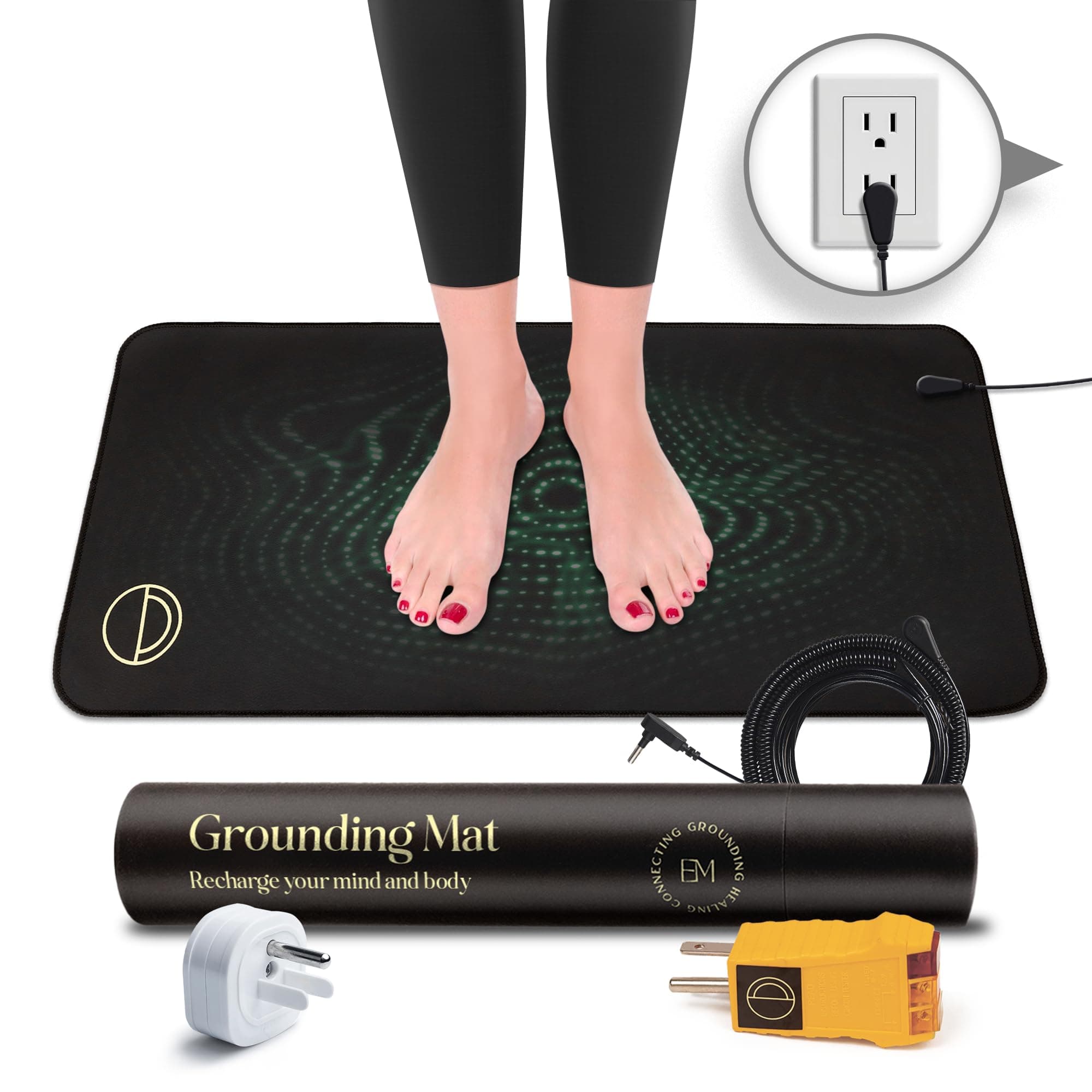 Earth and Moon, Grounding Mat for Sleeping, Earthing Mat Grounding Pad Universal Starter Kit, Grounding Mats for Overall Wellbeing, Get Grounded While You Sleep