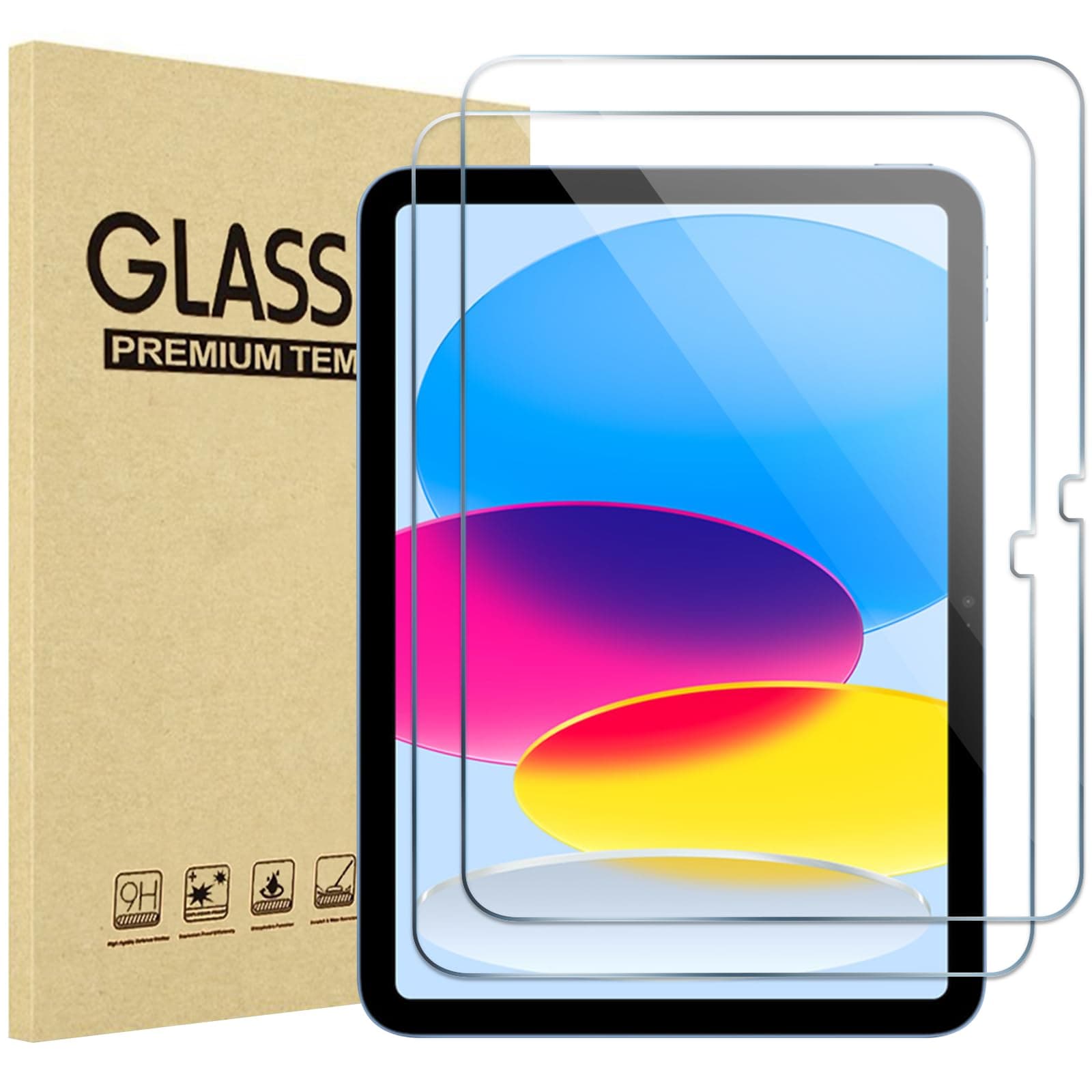 ProCase [2 Pack] Screen Protector for iPad A16 2025 11th/10th 2022 Generation (11-inch/10.9), HD Clear Tempered Glass Film Guard