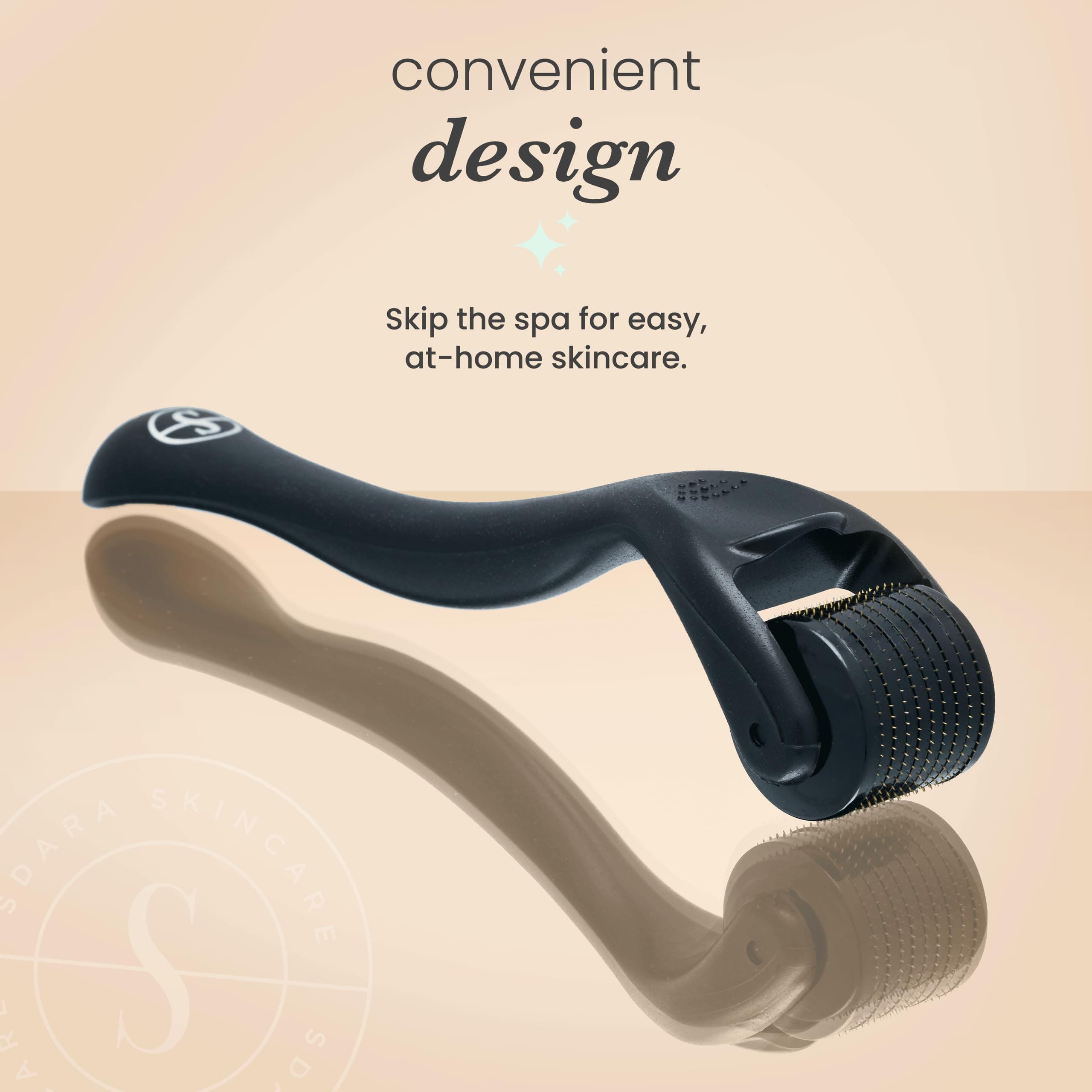 Black Derma Roller Microneedling Roller Face - Includes Free Storage Case