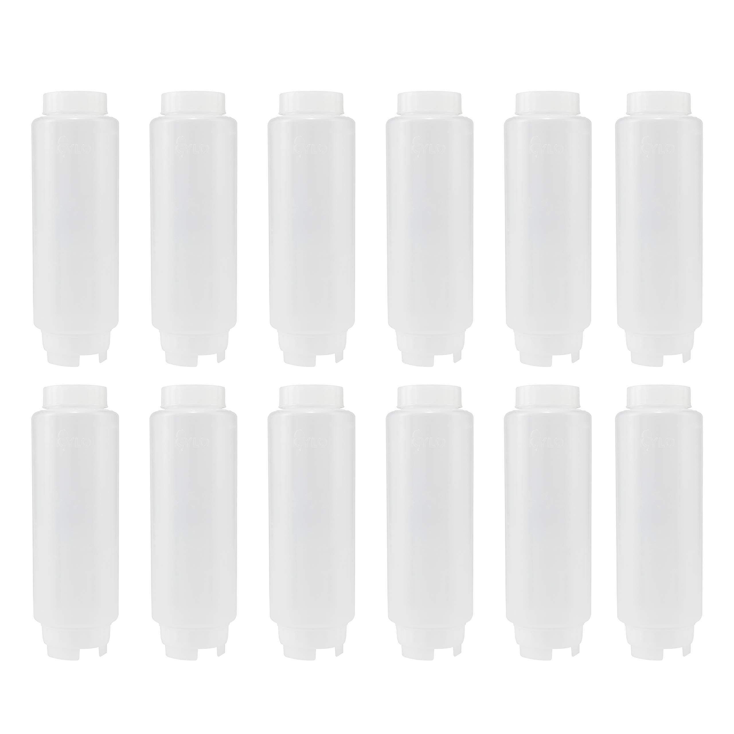 Creative Mark Cylo FIFO Squeeze Bottle -Empty - 12 Pack - 20 oz. Inverted Squeeze Bottle with Air-Tight Non-Drip Silicone Valve; Acrylic Paint, Sauce & Condiment Bottles for Painters and Food Industry