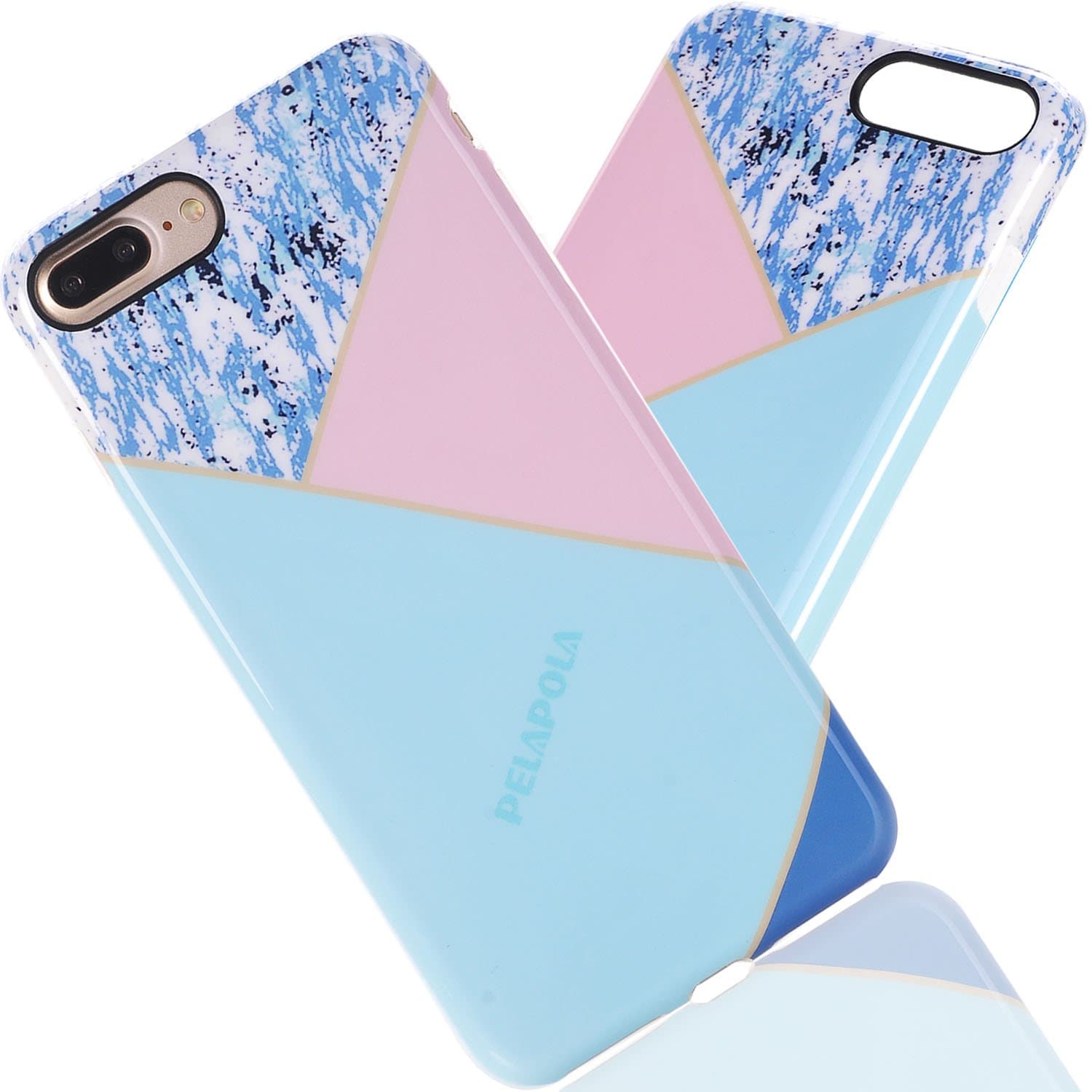 iPhone 7 Plus Case, PELAPOLA iPhone 7 Plus [Original Design] Shell Soft Flexible TPU Thin Slim Protective Cases Cover Unique Glossy Pattern for Apple iPhone 7 Plus(2016)[Blue Texture]