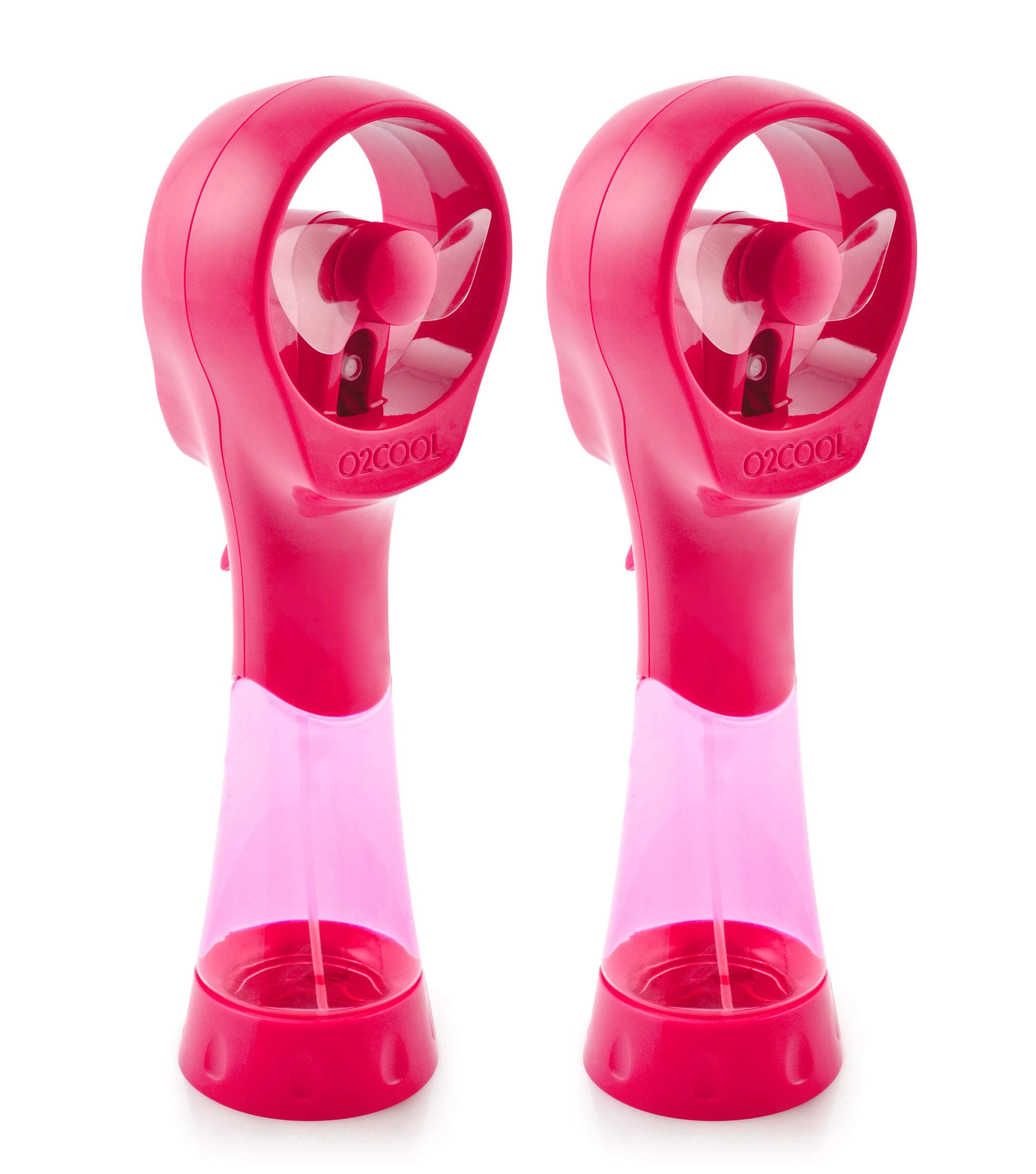 2 Pack Elite Battery Powered Handheld Water Misting Fans (Raspberry)