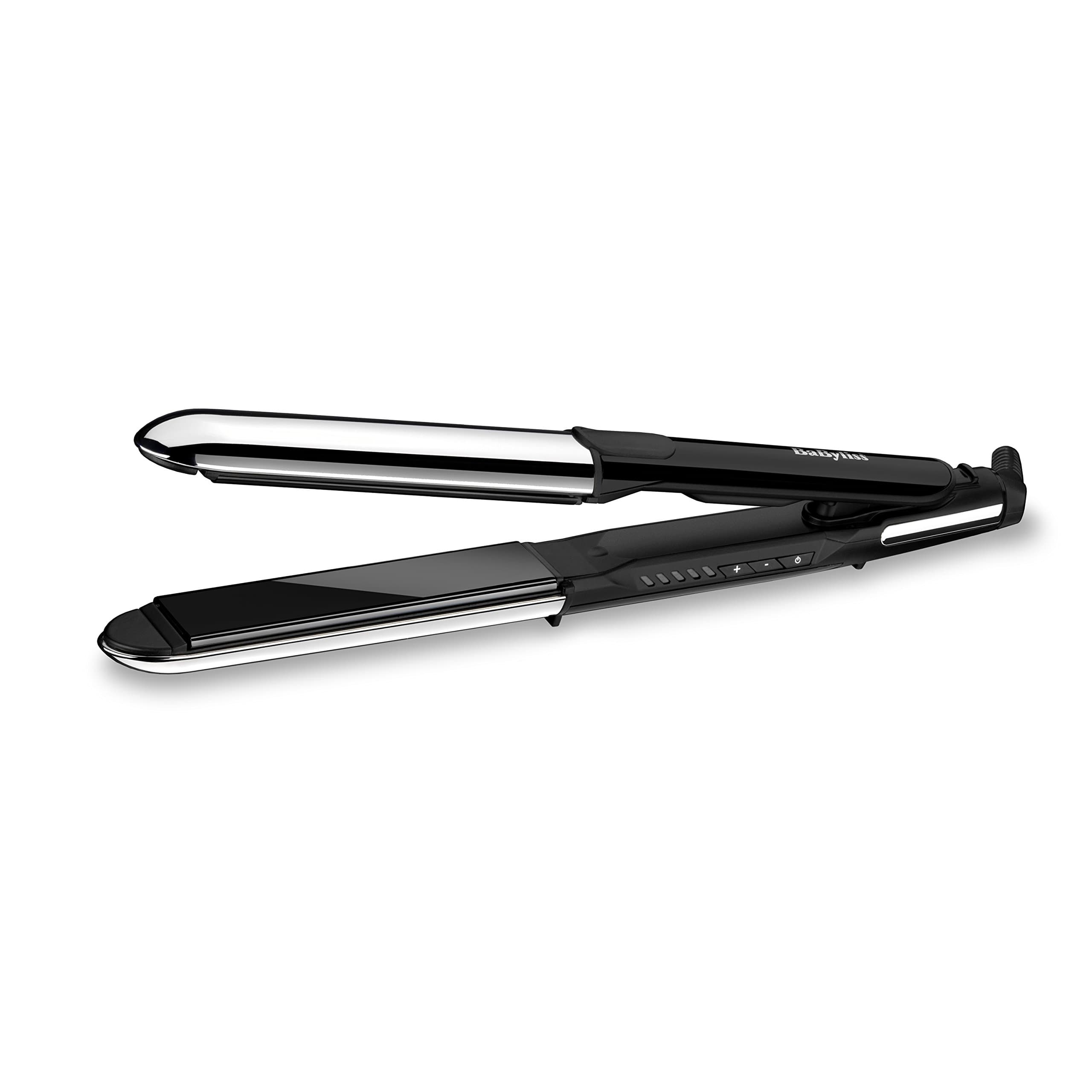 BaByliss Straight and Curl Brilliance Hair Straightener, Silver/Black