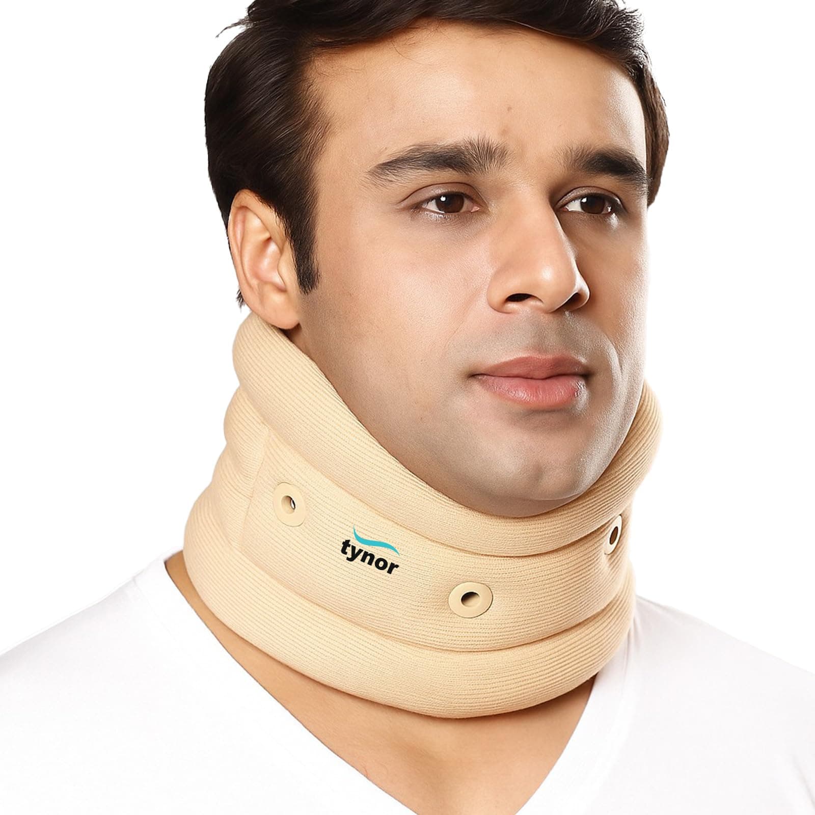 Tynor Cervical Collar Soft with Support, Beige, Large, 1 Unit