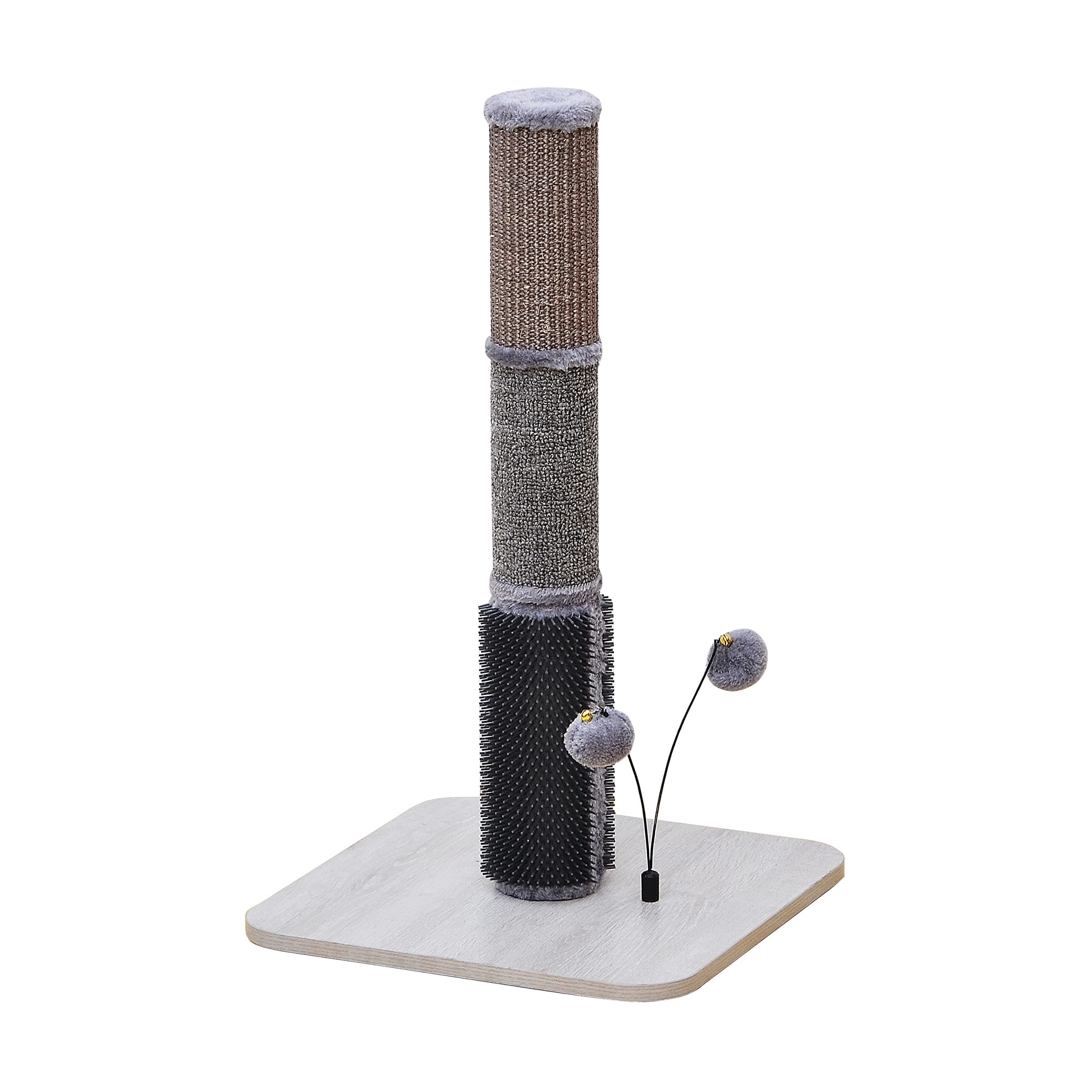PetPals Scratching Post with Rubber Massage, Grey