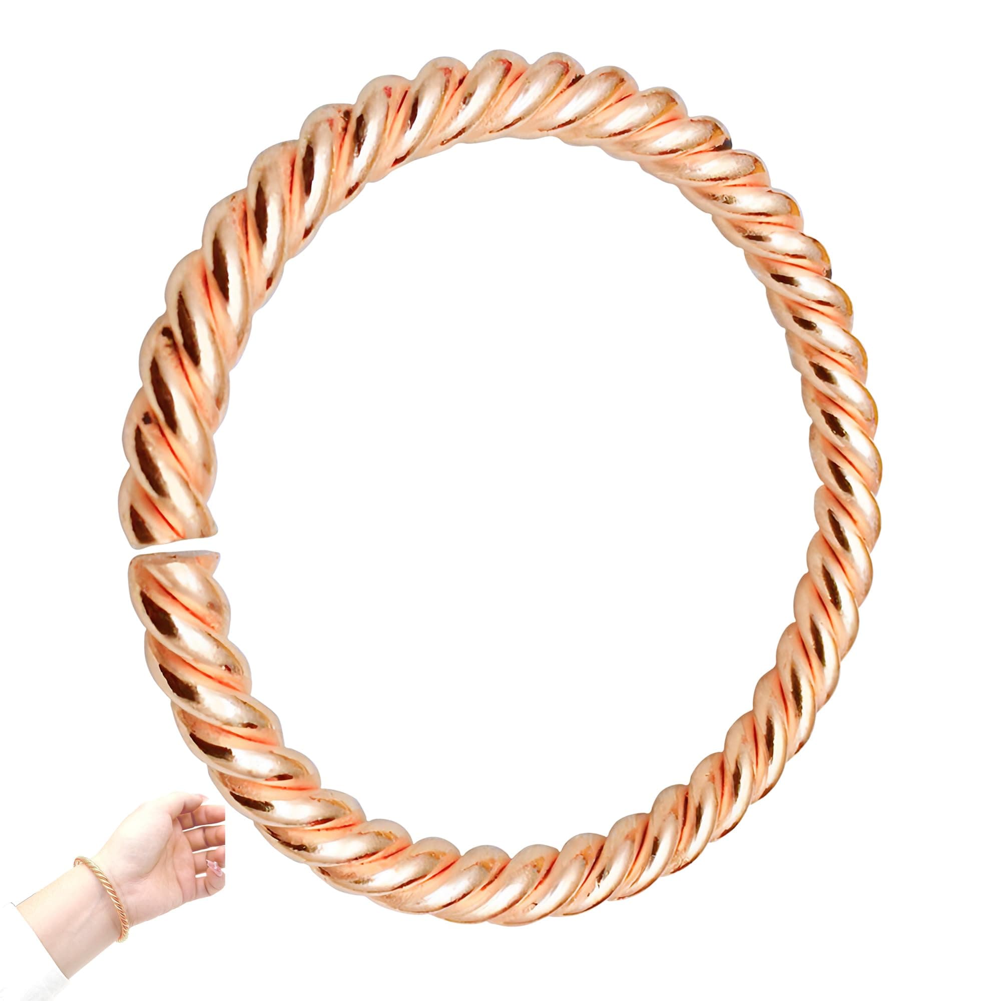 LIU JUN Copper Tensor Bracelet, Pure Copper Tensor Ring Bracelets Solid copper Twisted Handmade Bangle For Women Men Health Jewelry Gifts
