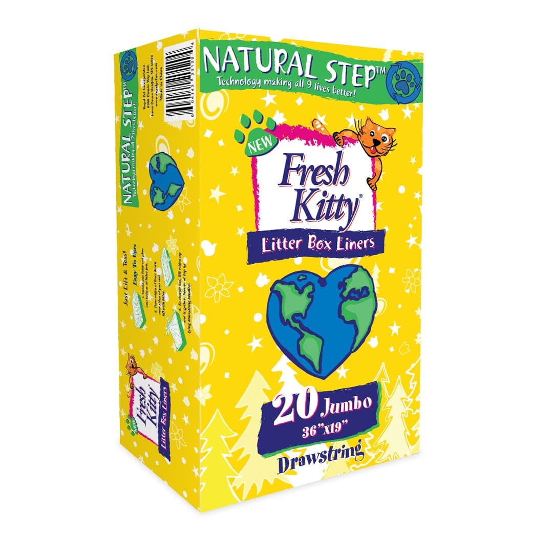 Fresh Kitty Litter Box Liners, 20 Count Natural Step Drawstring