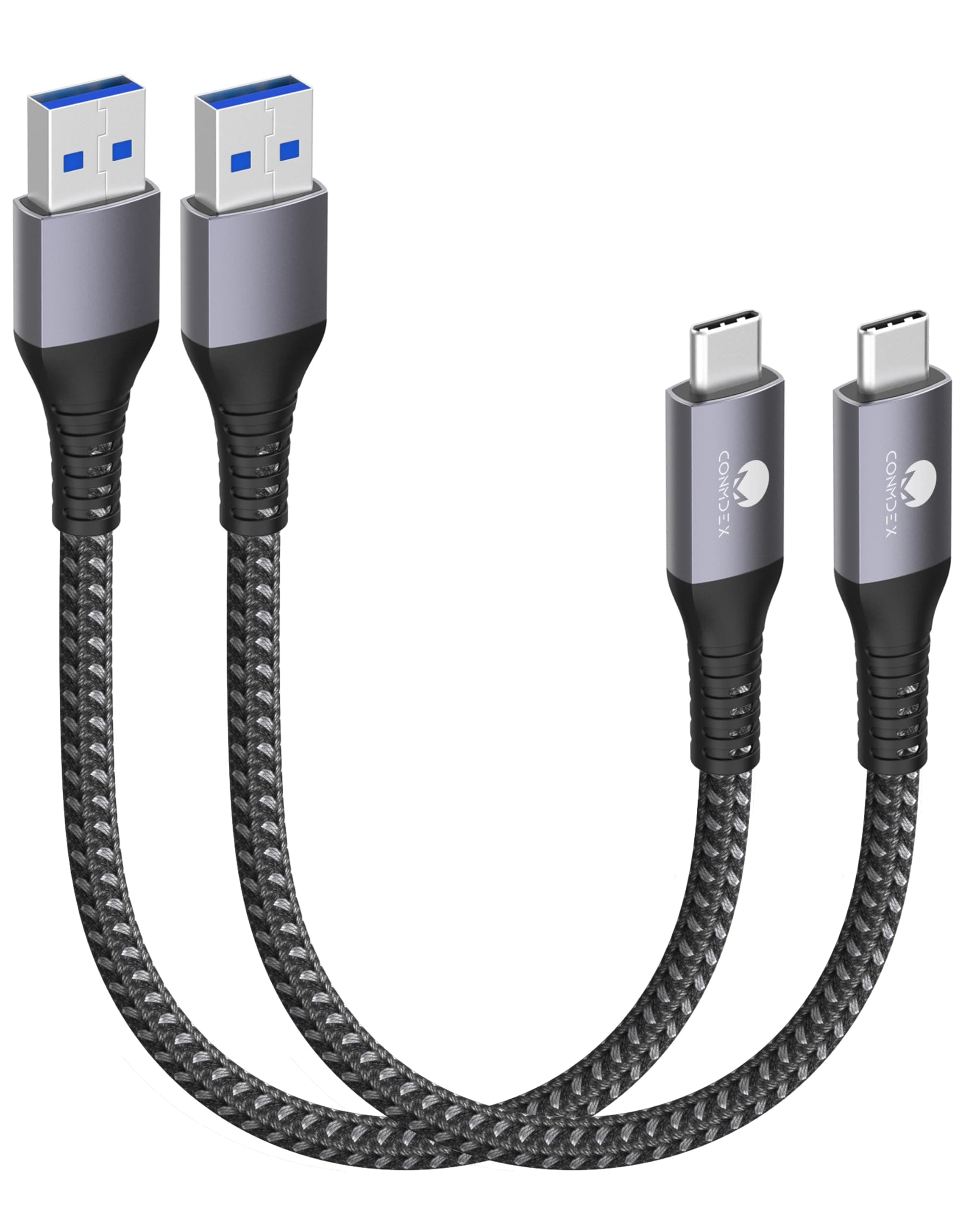 CONMDEX USB C Cable Short 20cm/0.2M 2Pack 10Gbps Data USB3.1 Gen2 Type C Android Auto Cable QC3.0 3.1A USB A to C Fast Charger for Samsung Note20 Galaxy S24/S23/S22/S21 Z Flip5 TabS9 Pixel9/9 pro-GreyGlobal Recycled StandardGlobal Recycled StandardGlobal Recycled Standard