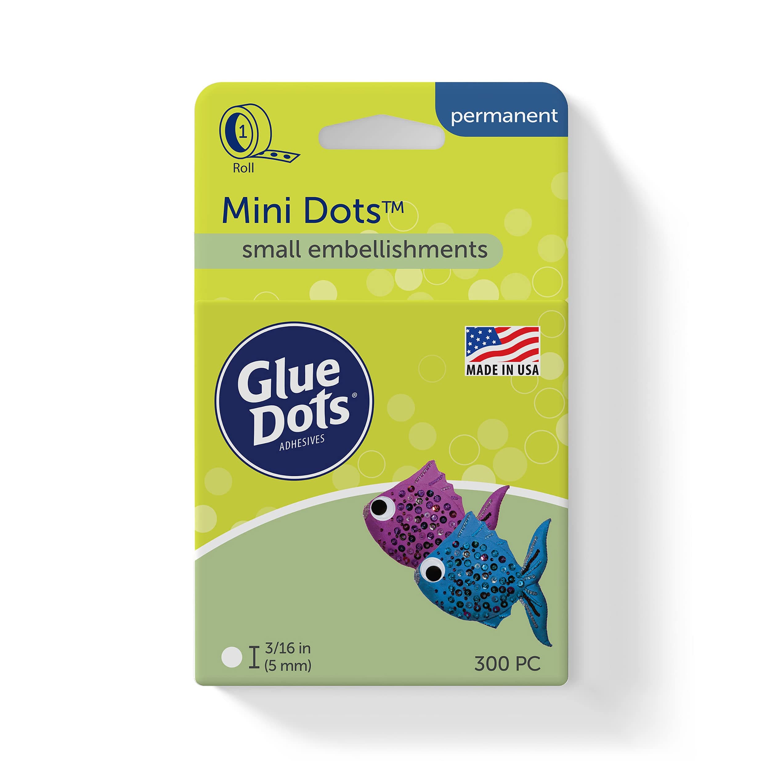 Glue Dots Mini 3/16" Box Clear 300pc