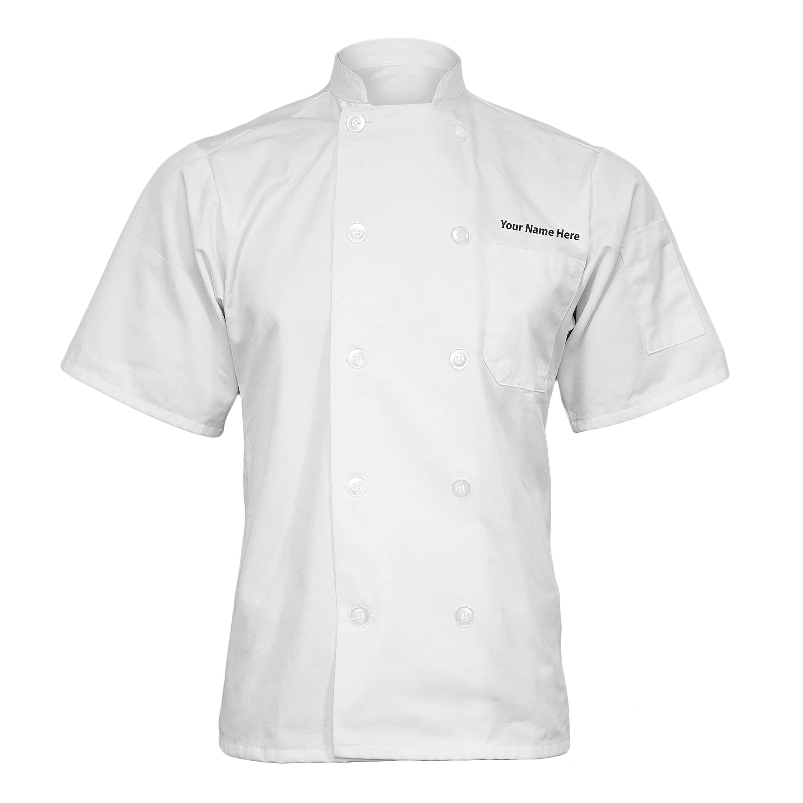 Personalized Embroidered Mesh Back Short Sleeve Customized Chef Coat