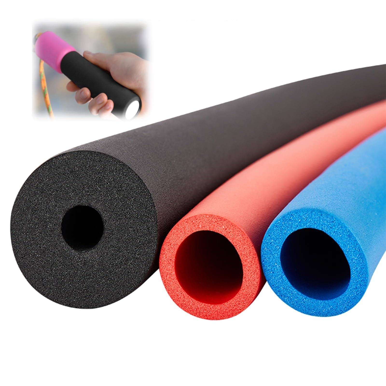 2/5" 5/8" 1" 1-2/3" 2-1/3" 3-1/2" High Elasticity Pipe Insulation, Foam Tube Sponge Protective Sleeve, Heat Preservation, Condensate, Soundproof, for Domestic Plumbing and Fitness ( Size : 1/2''ID x 1