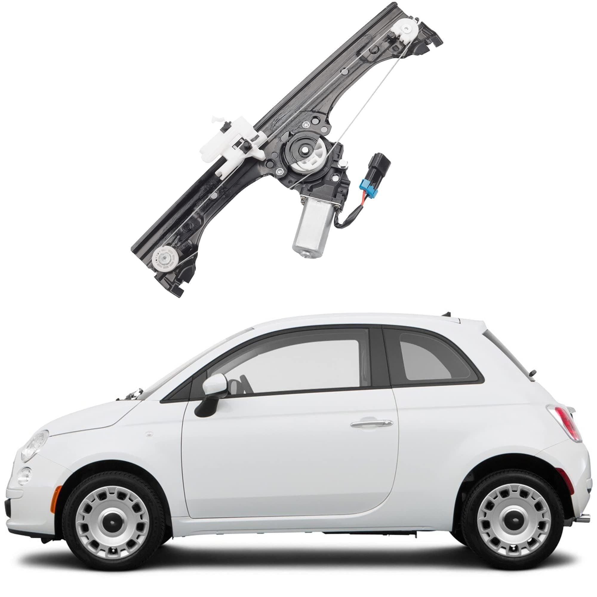 Dasbecan Front Left Driver Side Window Regulator Assembly w/Motor 751-648 Fits 2012-2019 Fiat 500 1.4L 68070267AC 68070267AD 68070267AE