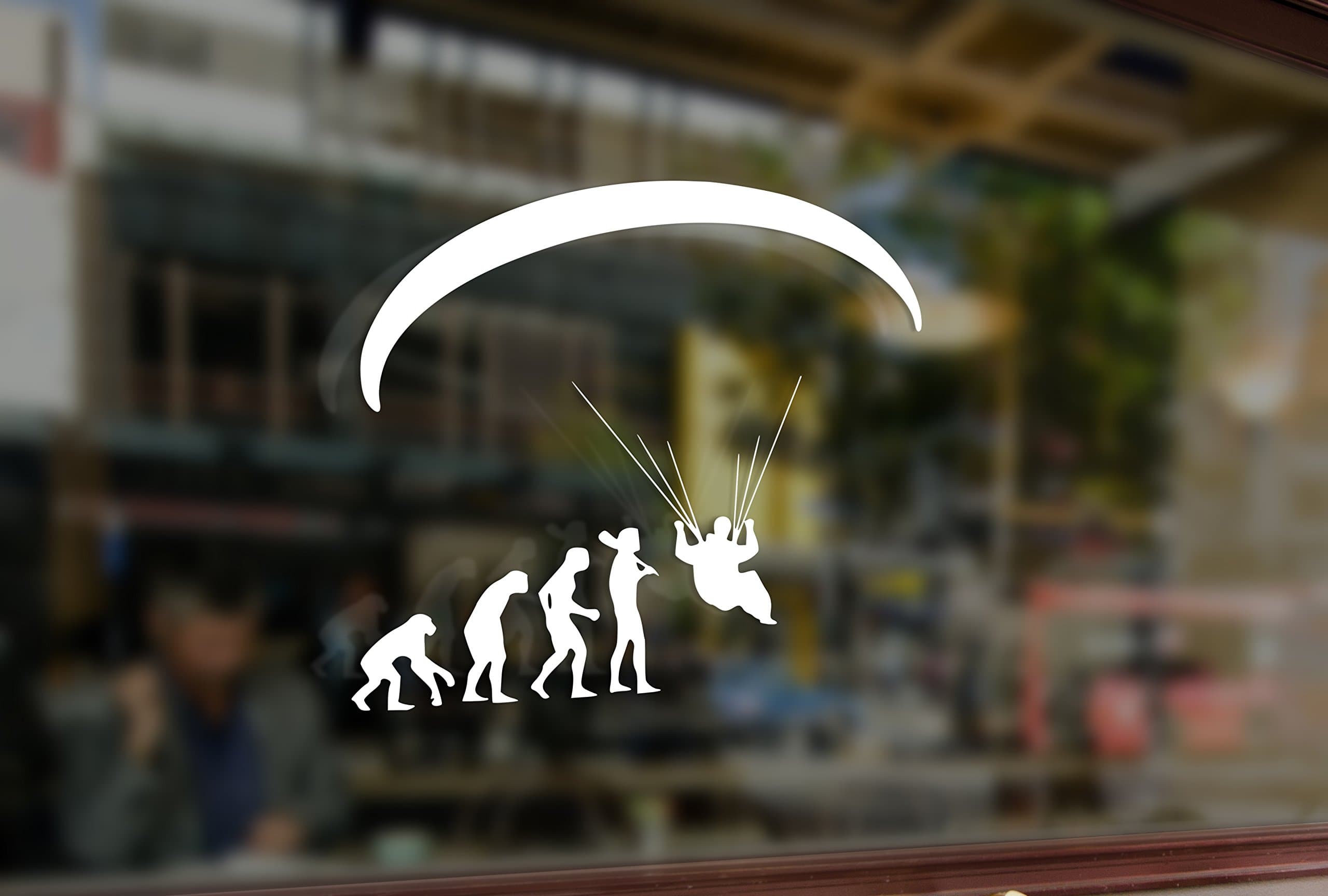 25 Centimeters Paragliding ParaMotor Evolution Vinyl Stickers Funny Decals Bumper Car Auto Computer Laptop Wall Window Glass Skateboard Snowboard